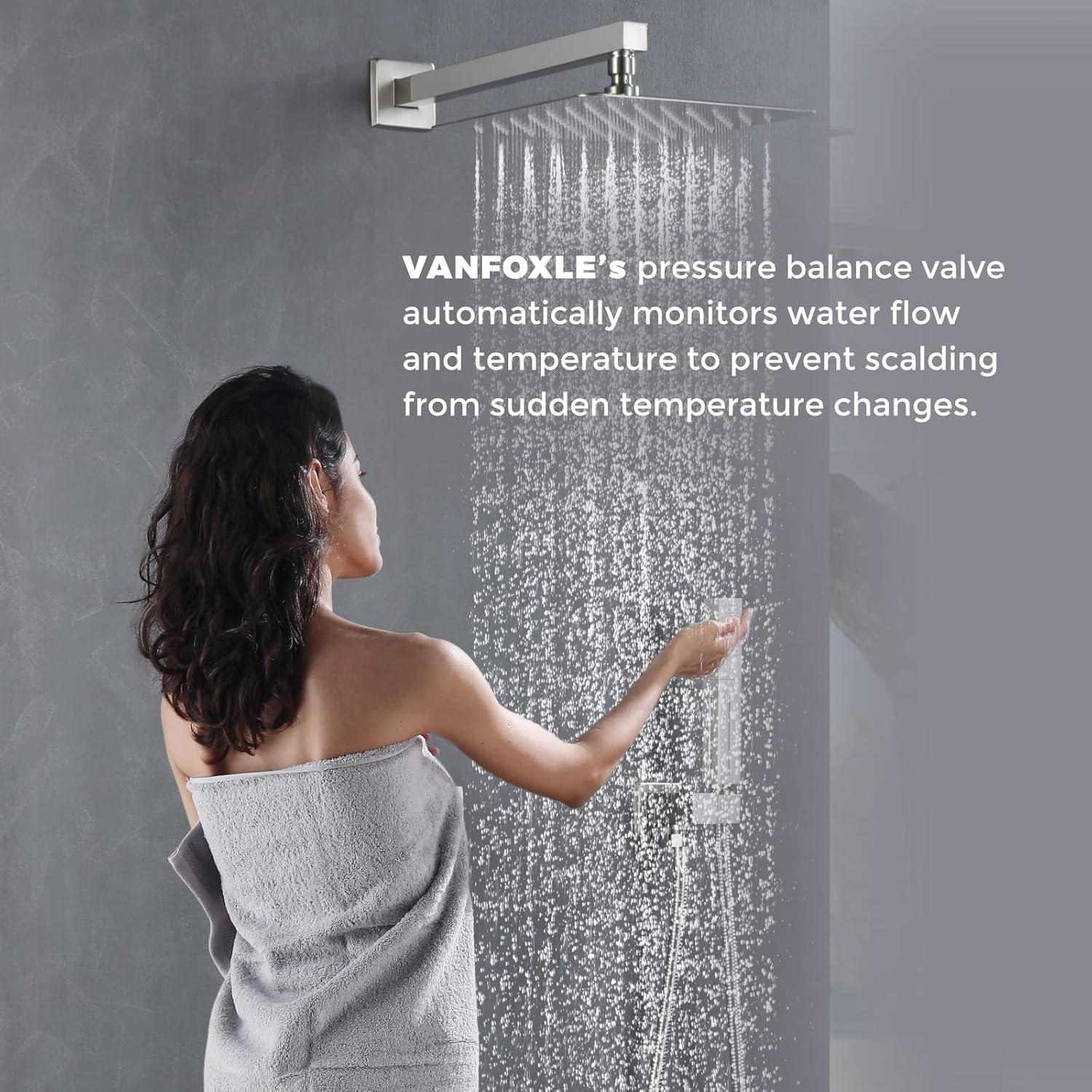 10-Inch Brushed Nickel Wall-Mounted Rain Shower System