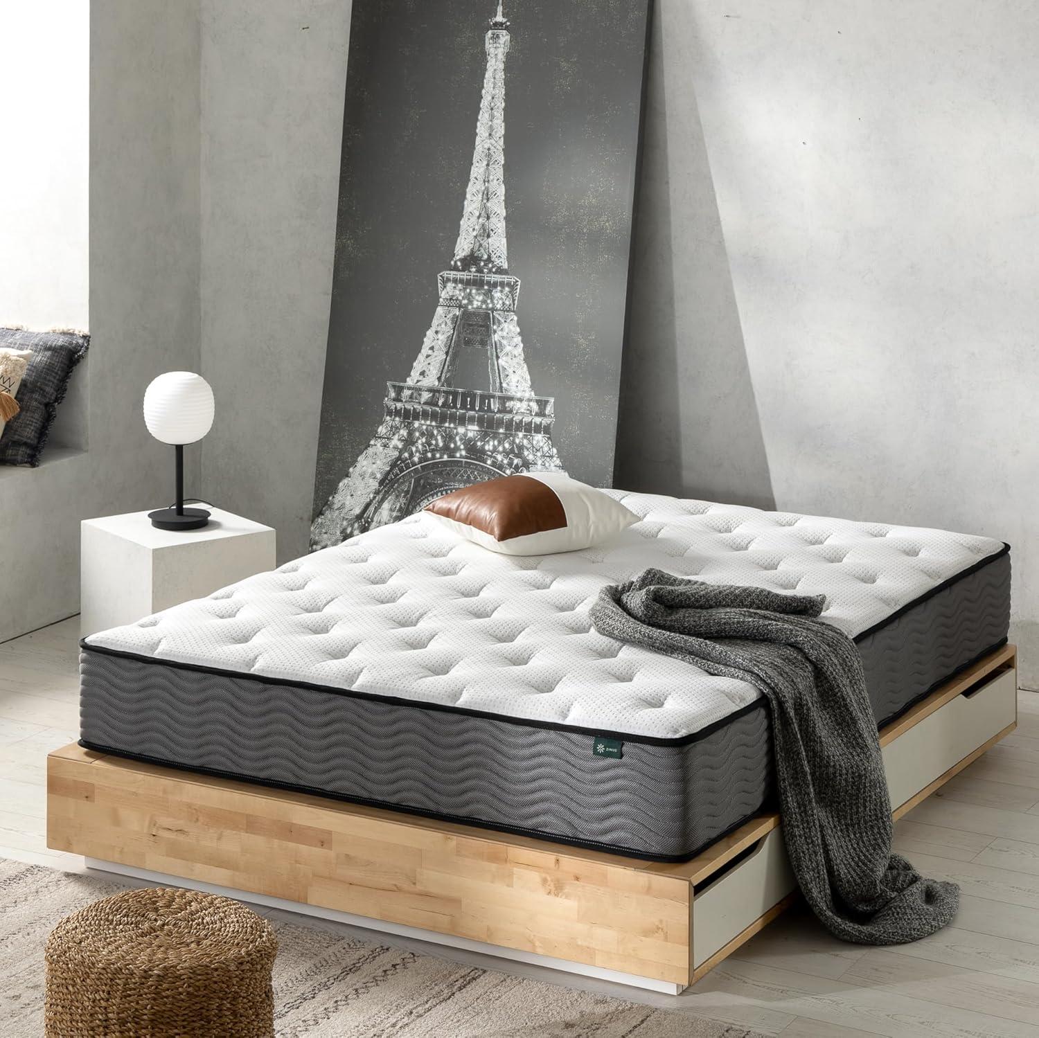 ZHENYING 10 Inch True Support Hybrid Mattress [New Version], Queen, Fiberglass Free, Medium Feel, Motion Isolation, Certified Safe Foams & Fabric, Mattress in A Box