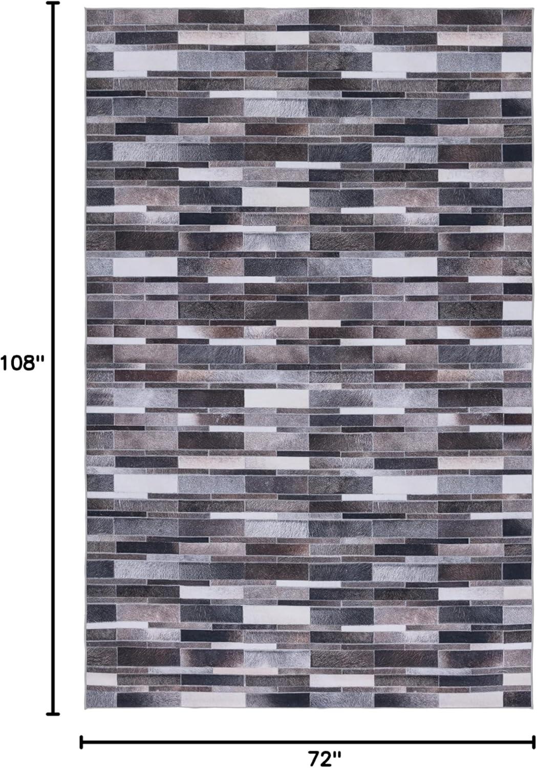 Faux Hide FAH542 Power Loomed Machine Washable Area Rug - Ivory/Grey - 6'x9' - Safavieh.