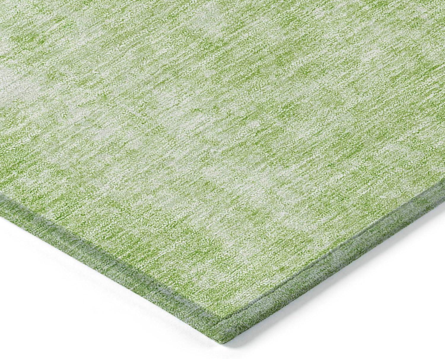 Aloe Green Abstract Synthetic 3' x 5' Indoor Outdoor Rug