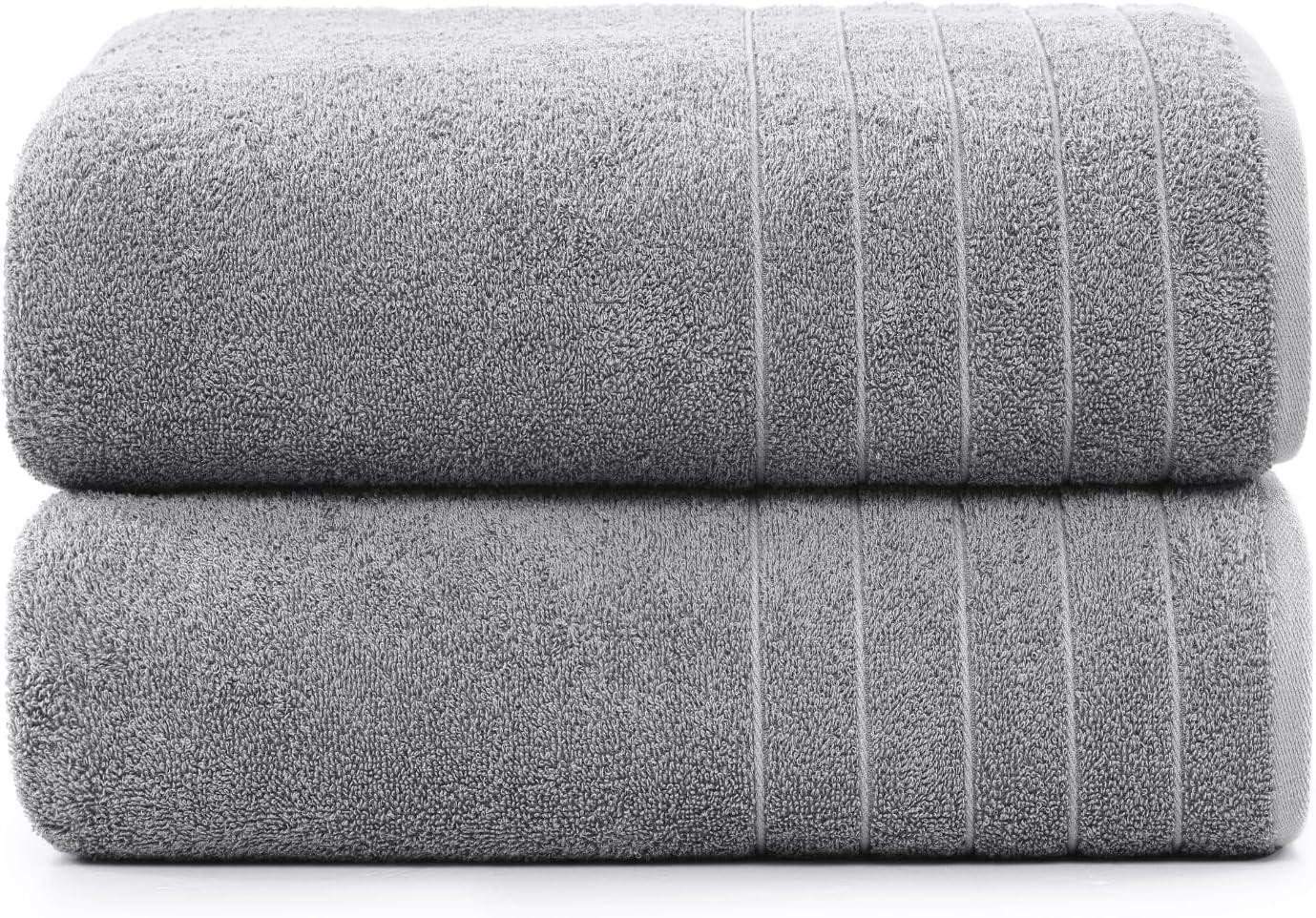 Casa Platino Bath Sheet 2 Pack - Large Bath Towels, Soft Cotton Bath Sheets, Quick Dry & Oversized, 36"x72", Ideal for Spa Days at Home - Ultimate Grey