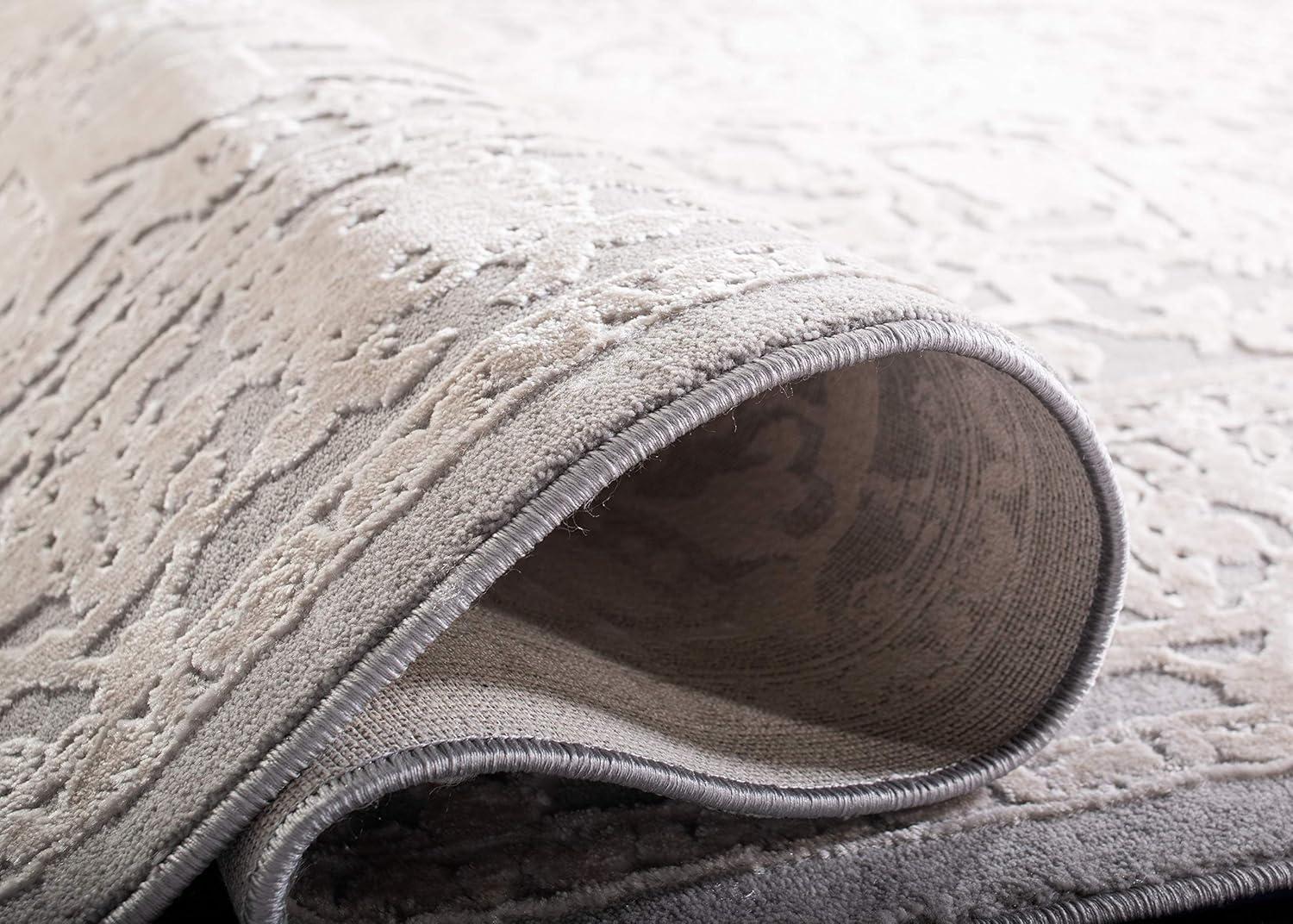 Reflection RFT665 Power Loomed Indoor Area Rug - Light Grey/Cream - 6'7"x6'7" - Safavieh.