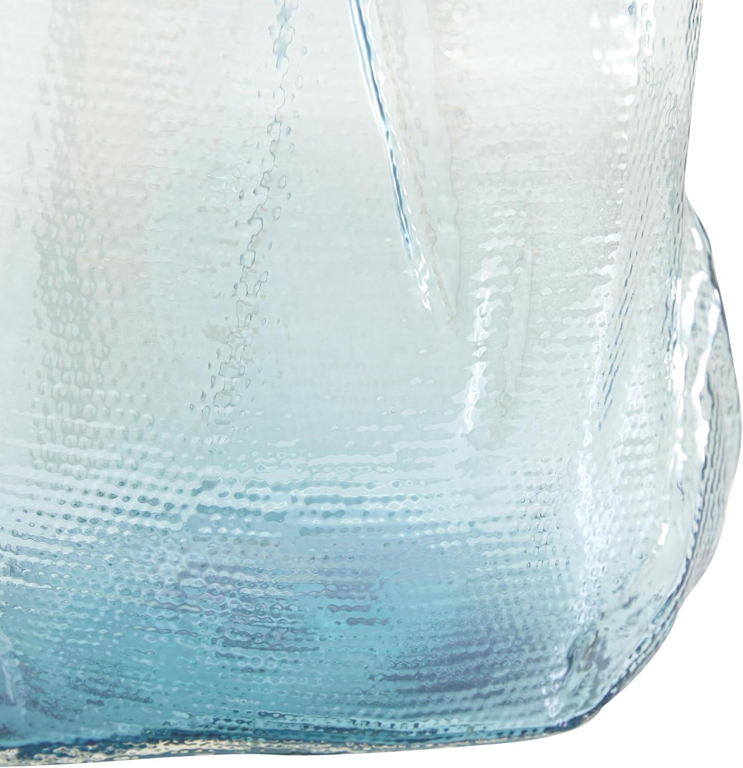 DecMode 12" Blown Blue Glass Vase
