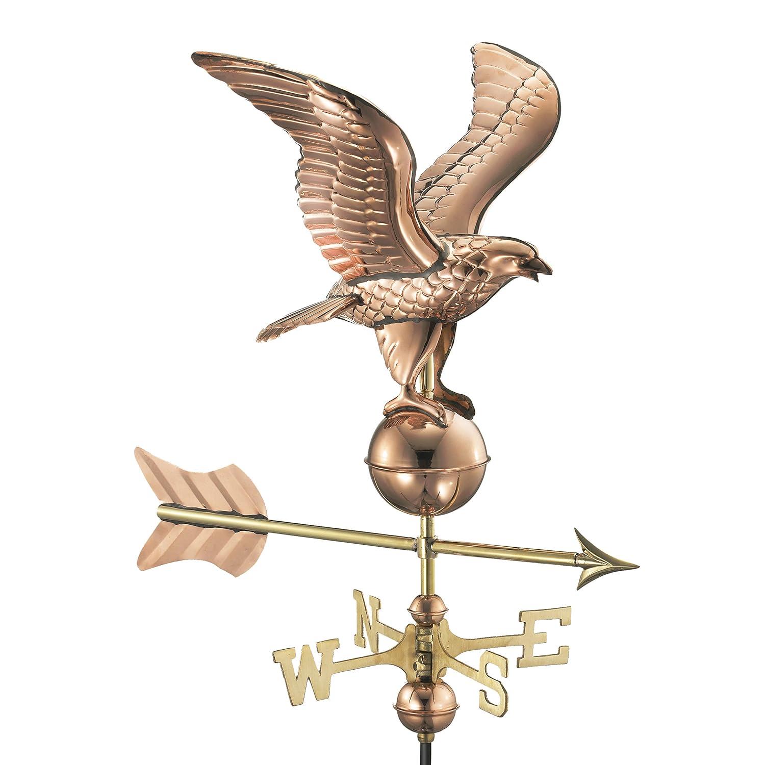 American Eagle Copper Weathervane with Roof Mount
