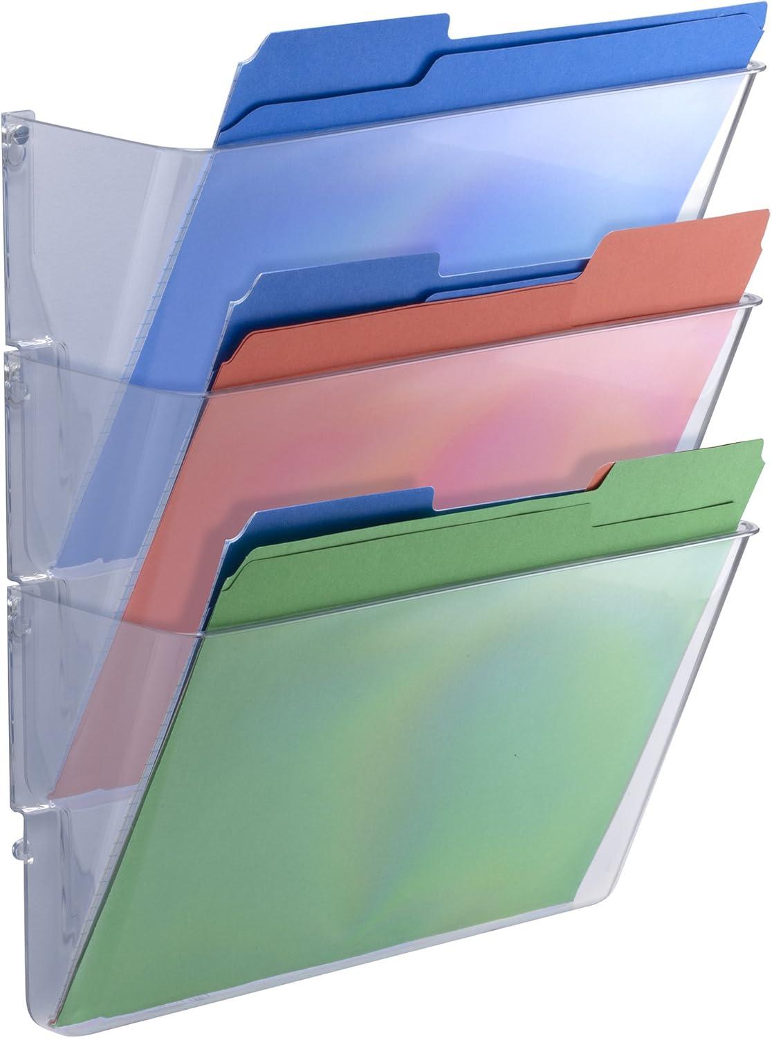 Officemate Wall Files, Letter/A4 Size, Clear, 3 Pack (21424)