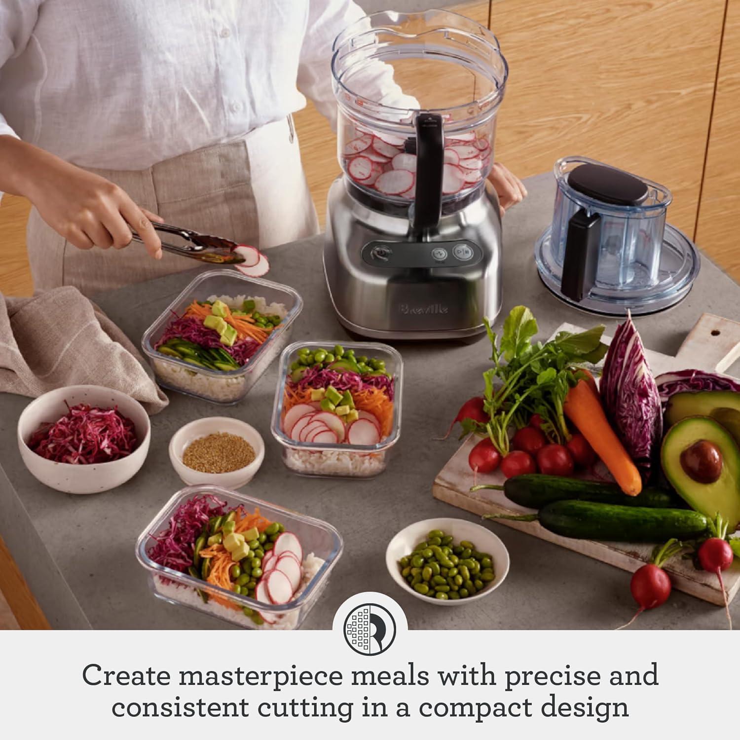 Breville Sous Chef 9 Cup Food Processor Brushed Stainless Steel: 625W, 2 Speeds, Dishwasher-Safe, Mini Kitchen Appliance