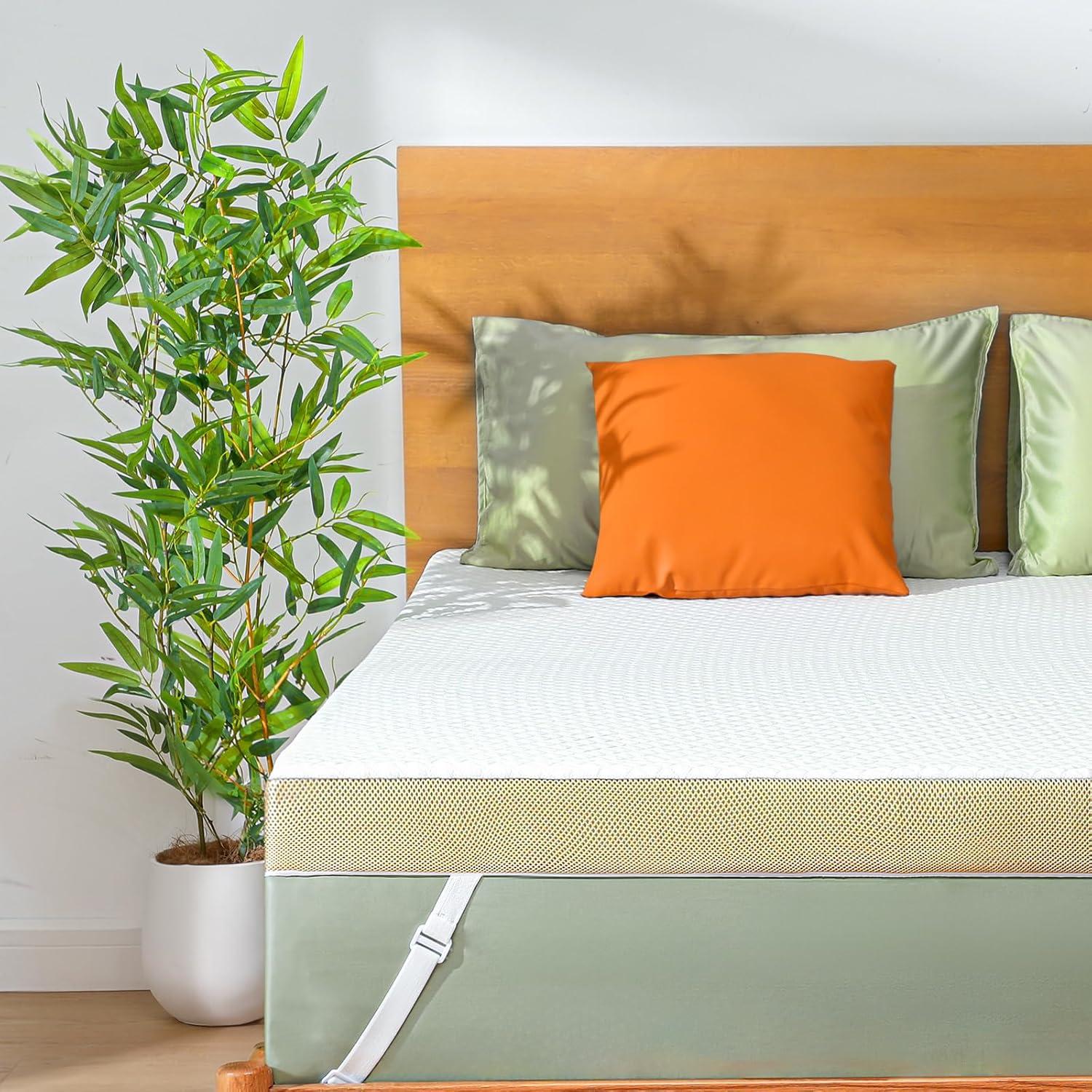 Marsail 3 Inch Memory Foam Mattress Topper Queen, Cooling Gel Infused Mattress Topper with Soft Cover, CertiPUR-US and Oeko-TEX Certified, Suitable for Sofa, RV, Camping