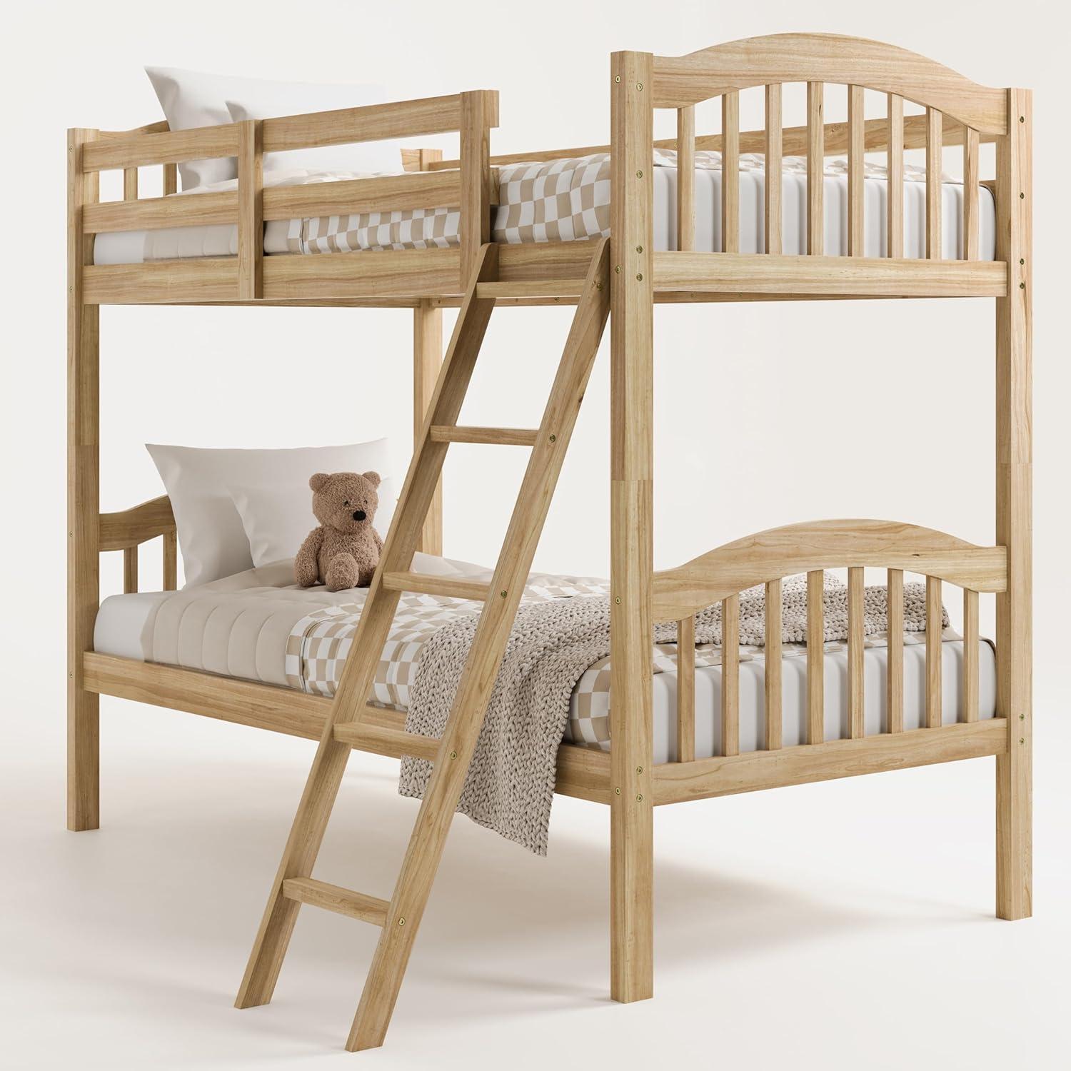 Storkcraft Long Horn Twin over Twin Bunk Bed, Natural