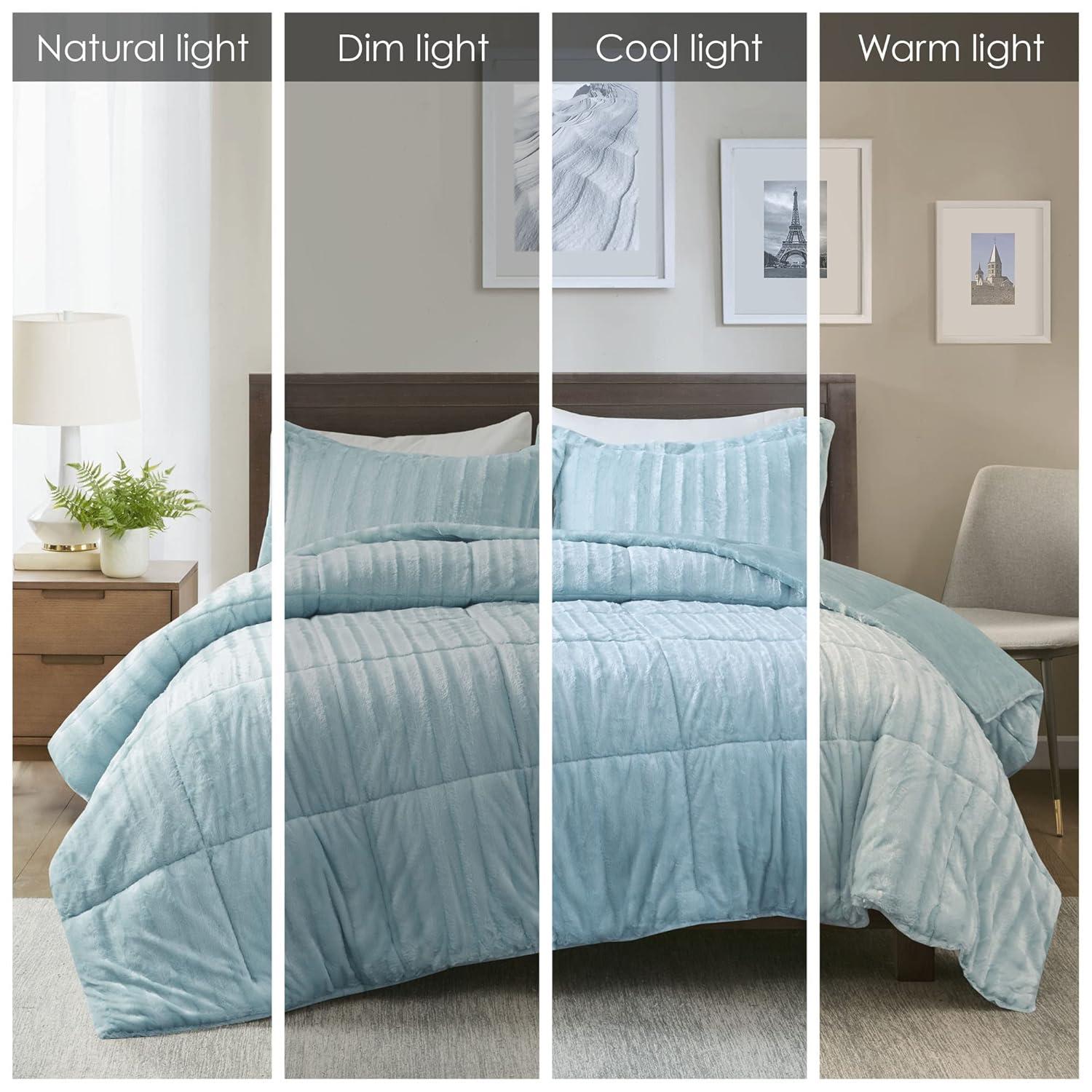 Madison Park Duke Faux Fur 3 Piece Comforter Set
