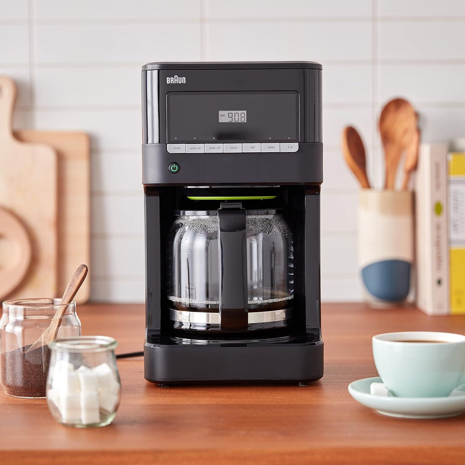 Braun KF7000BK Braun BrewSense 12-Cup Drip Coffee Maker with Brew Strength Selector and Glass Carafe