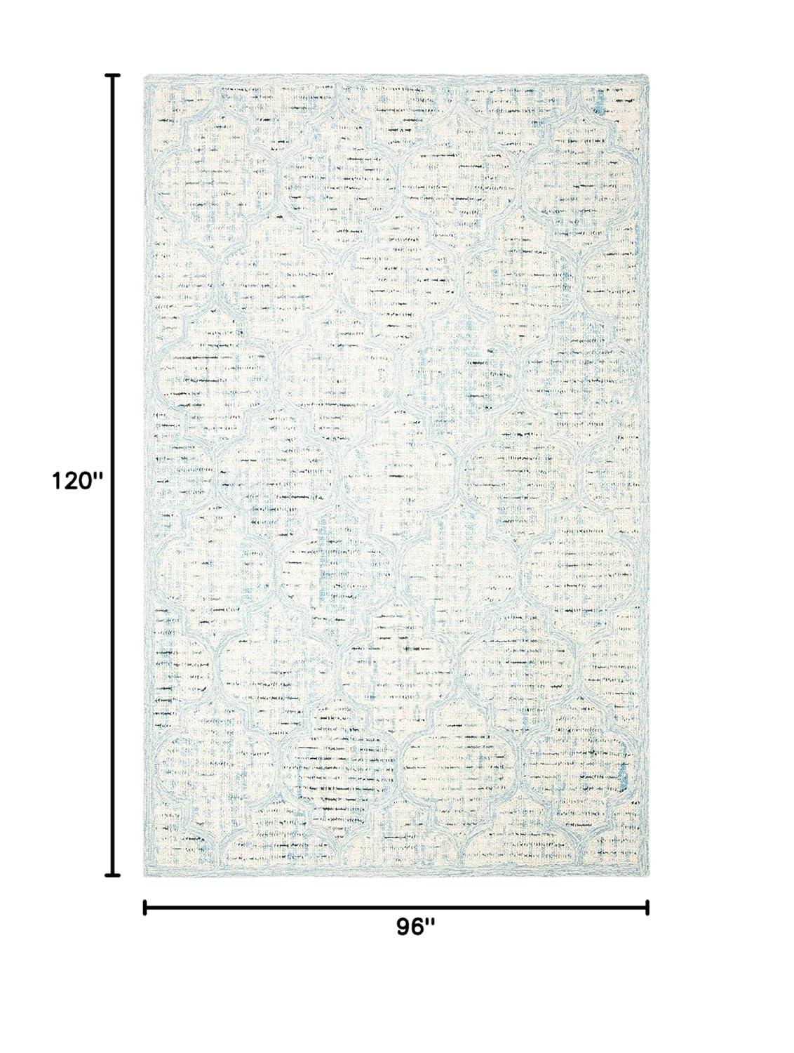 Abstract ABT474 Handmade Indoor Area Rug - Ivory/Turquoise - 8'x10' - Safavieh