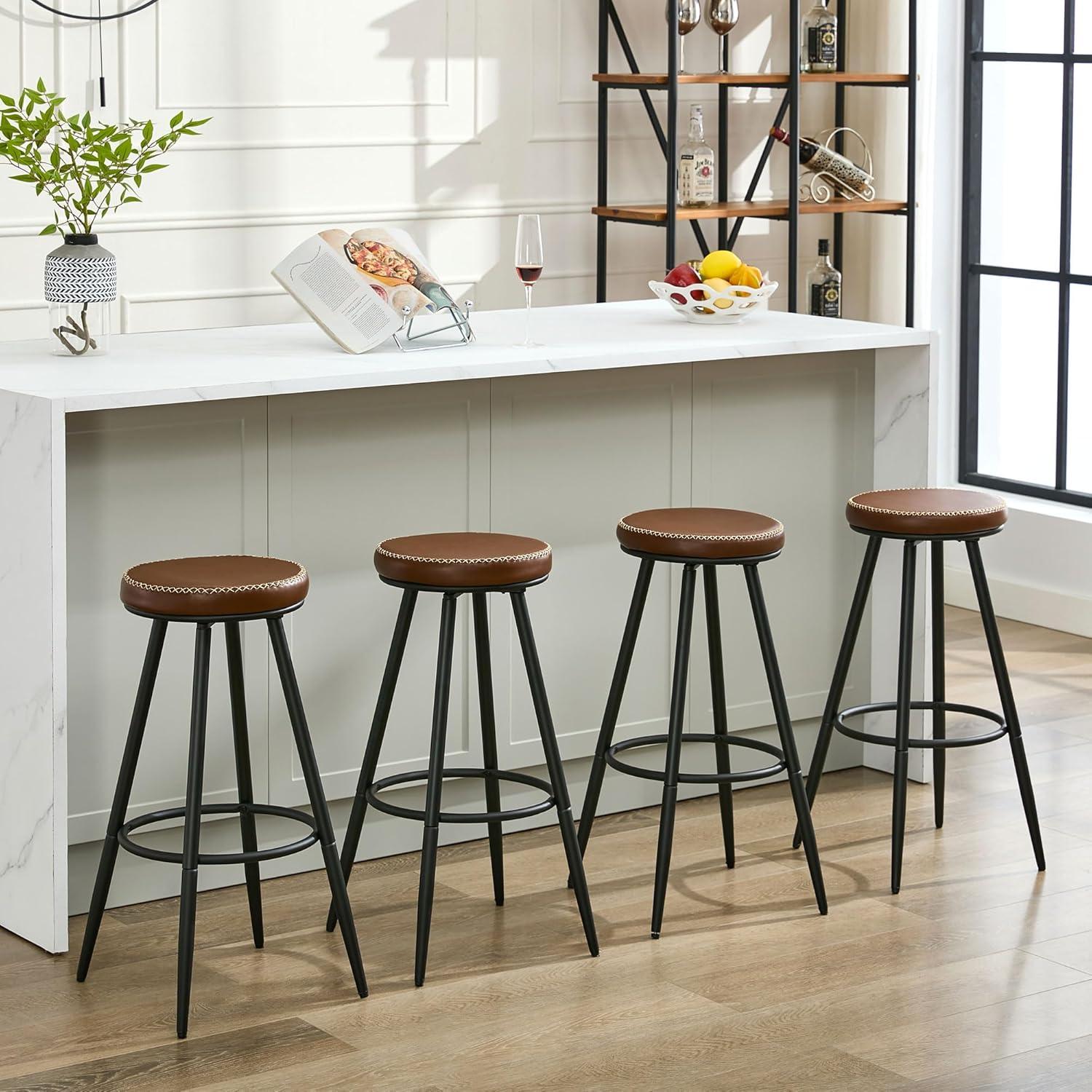 Swivel Backless Counter Height Bar Stools(Set of 2)