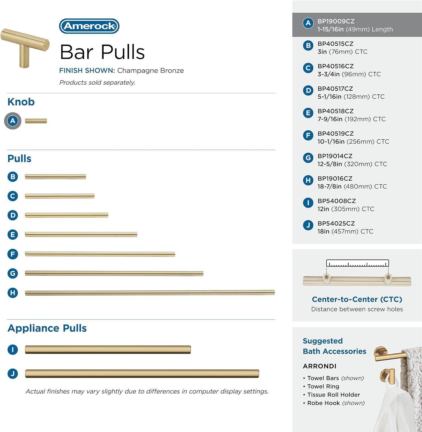 Bar Pulls 1 15/16" Length Bar Knob