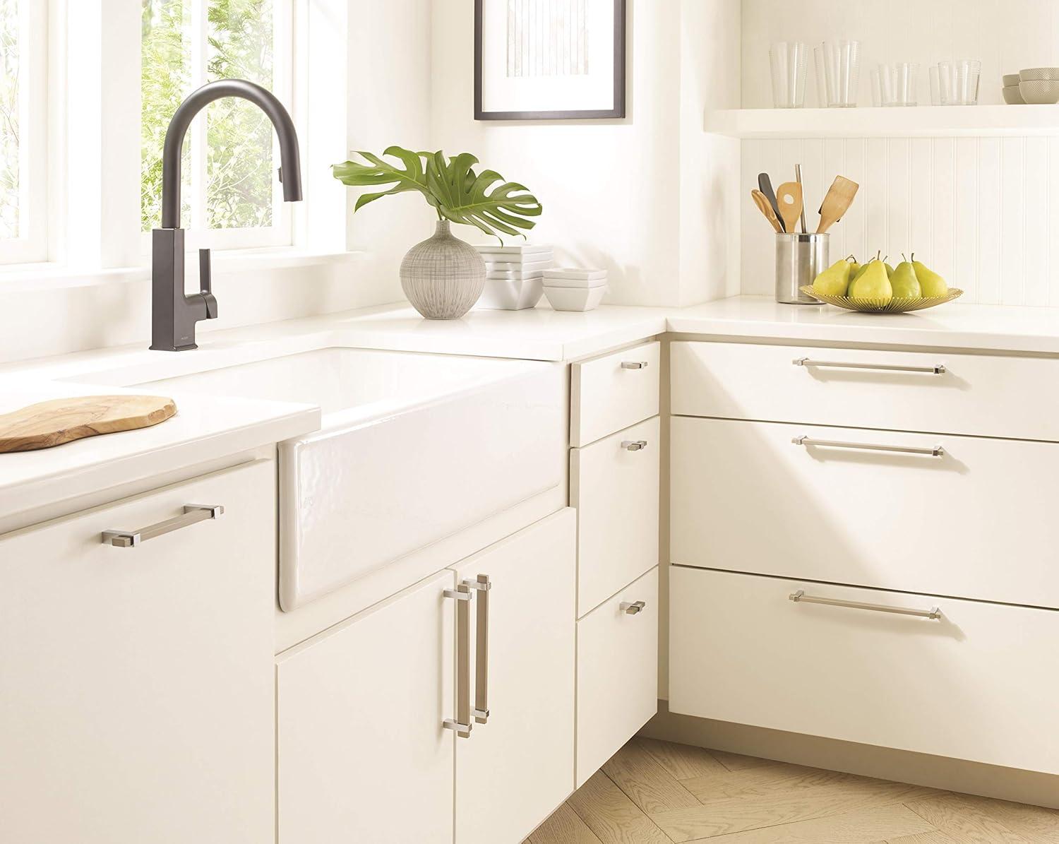 Amerock Mulino 5-1/16 inch (128mm) Center-to-Center Silver Champagne/Polished Chrome Cabinet Pull