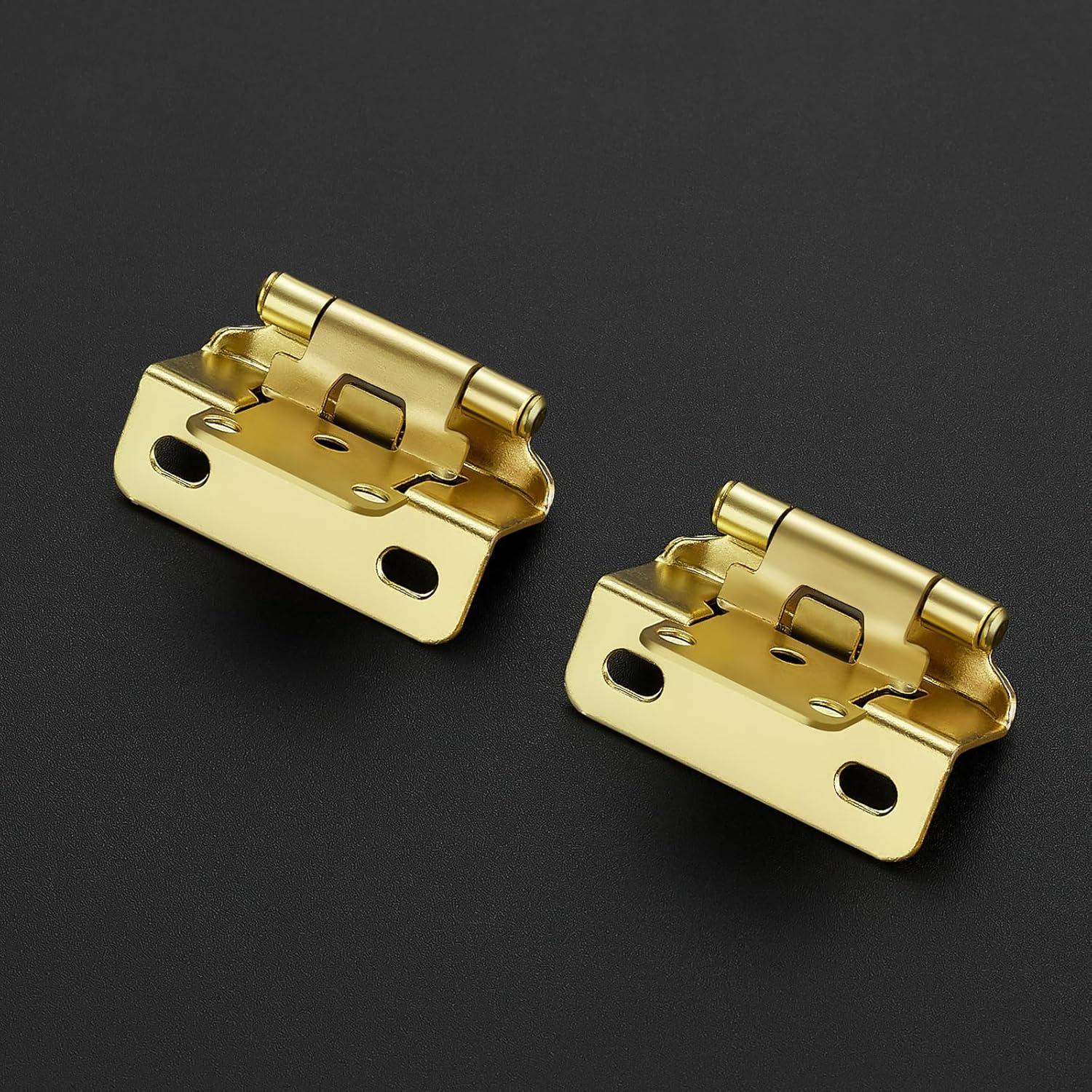 50 Pack 25 Pairs Semi-Overlay 1/2 inch Self-Closing Face Frame Cabinet Hinges Matte Black Half Wrap-Around Kitchen Cabinet Door Hinges Face Mount Cabinet Hardware Matte Black Matte Black