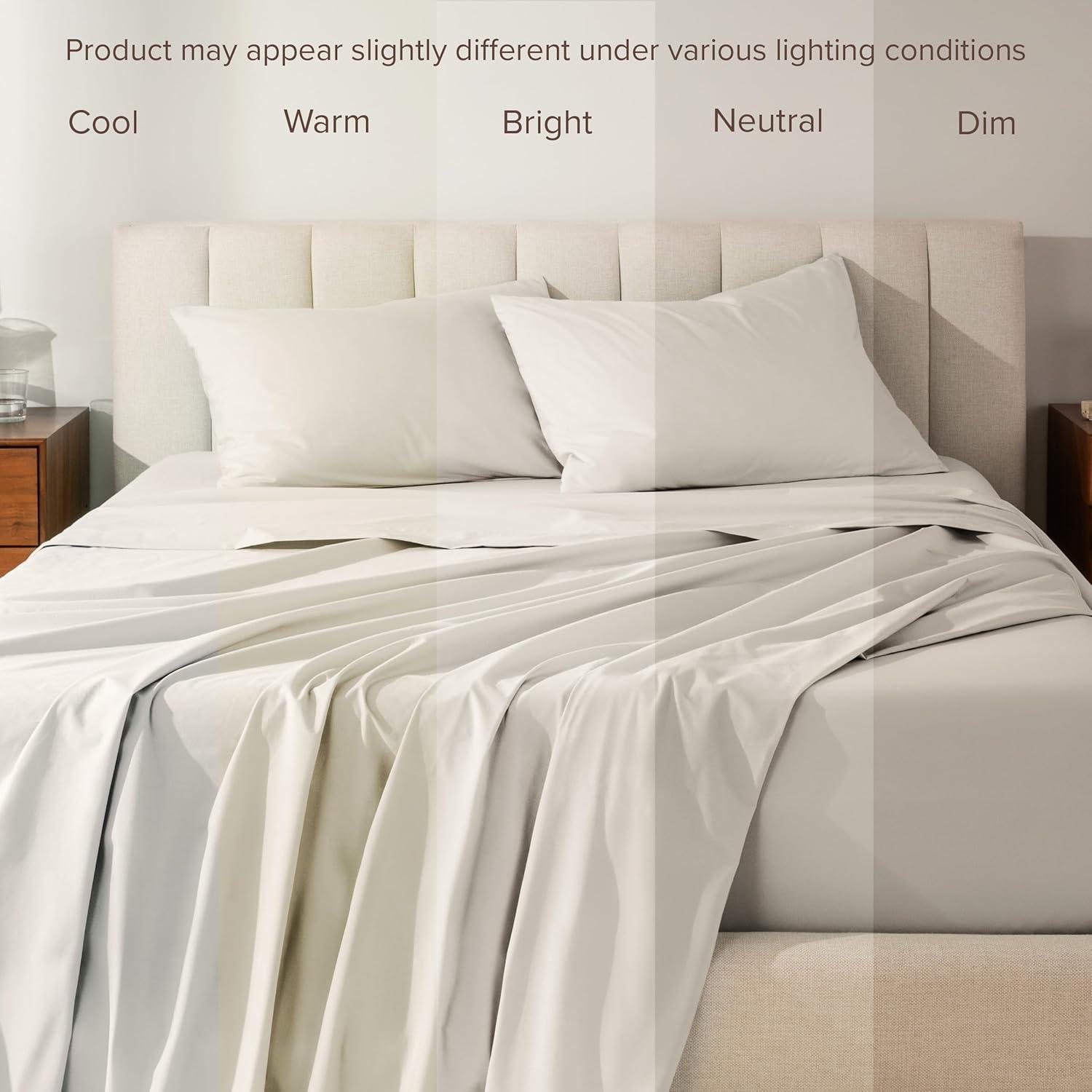 Bare Home 100% Cotton Percale Sheet Set