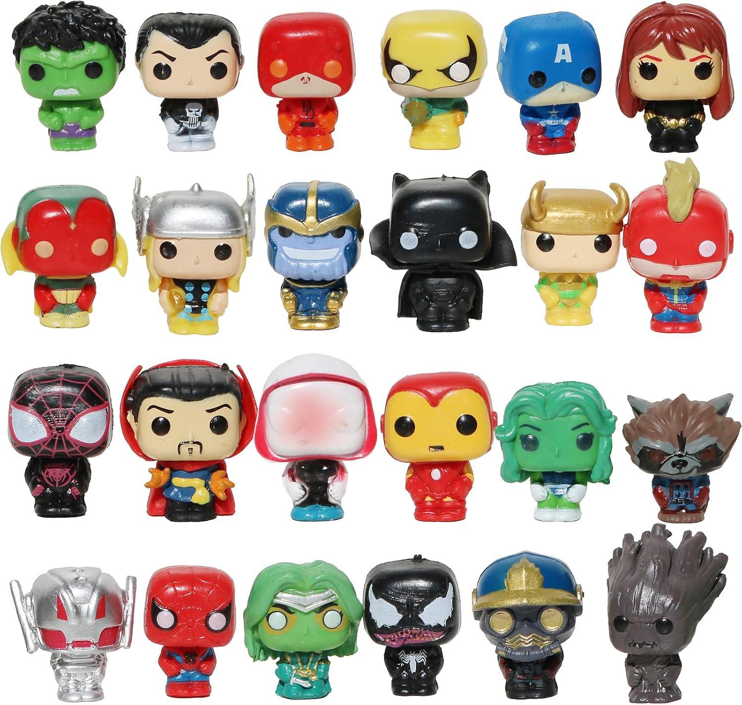 24 PCS Super Hero Action Figures Superhero Toys for Boys Avenger Titan Hero Series Ornaments Justice League Set Cake Toppers Birthday Party Supplies Christmas Gifts for Superhero Movie Fans Kids