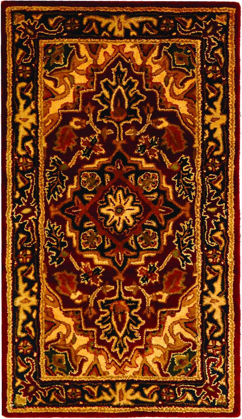 Classic CL763 Hand Tufted Accent Rug - Red/Navy - 2'3"x4' - Safavieh.