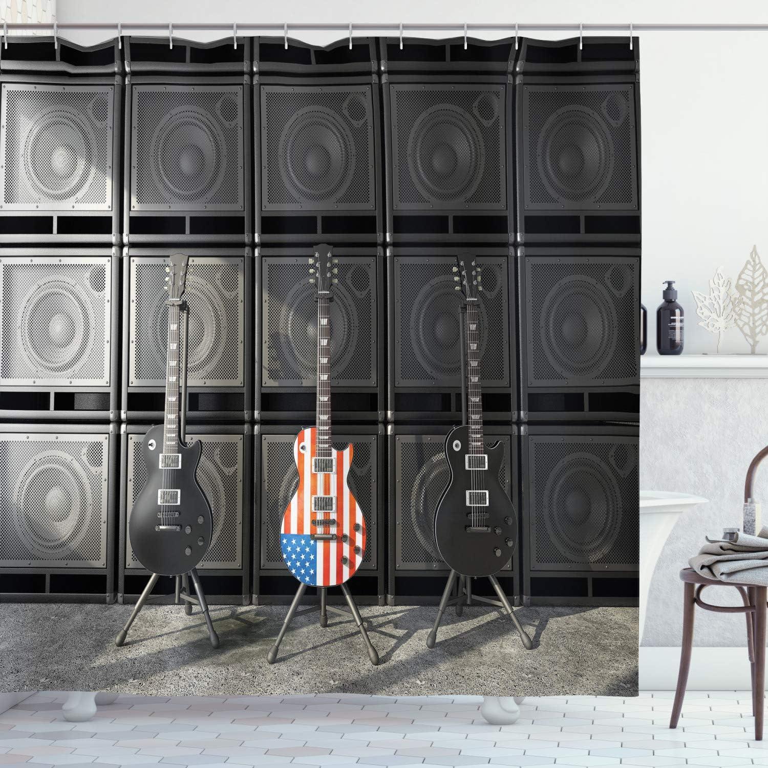 American Flag Shower Curtain with Hooks Included