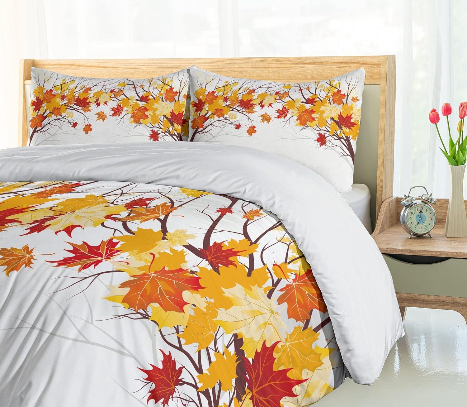 Fall Modern & Contemporary Floral Duvet Cover Set