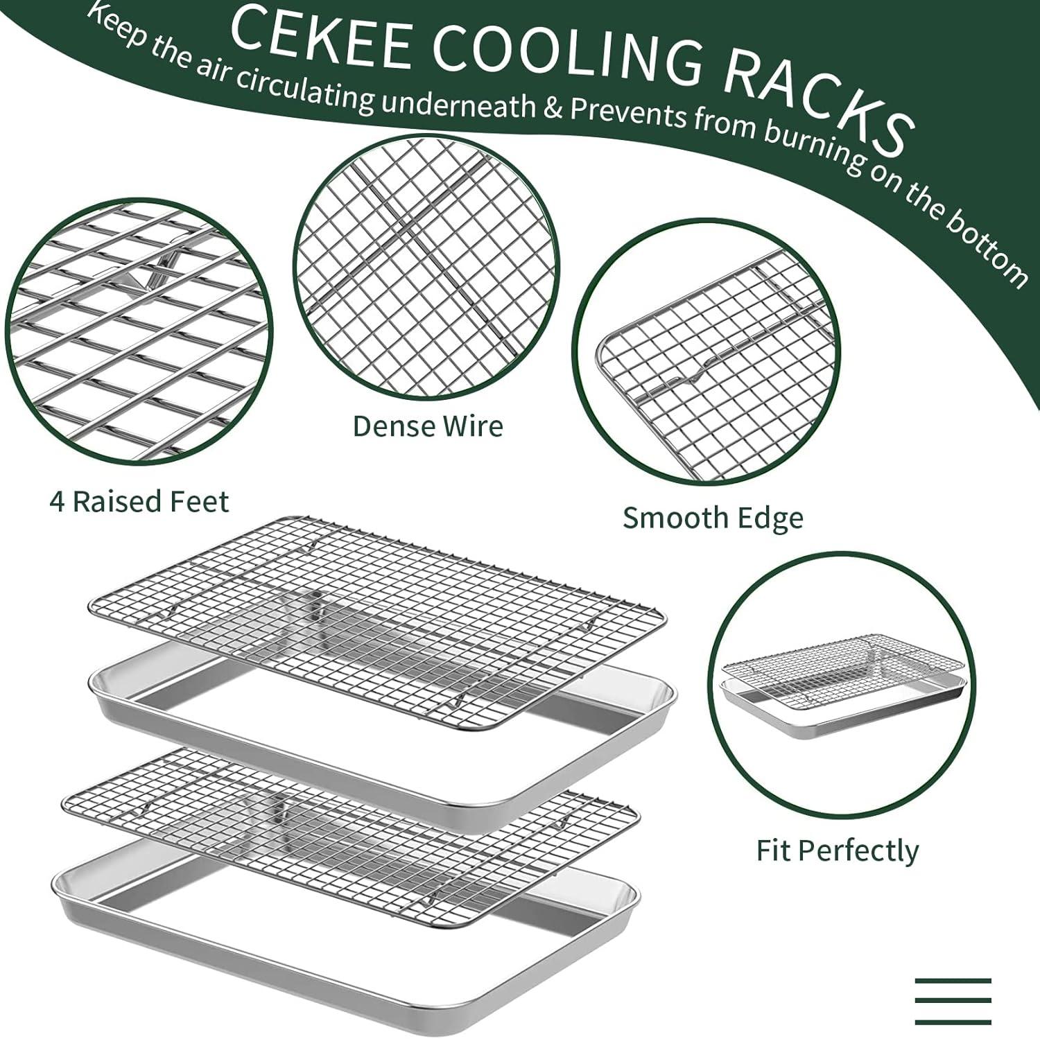 Stainless Steel Quarter Sheet Pan with Cooling Rack Set