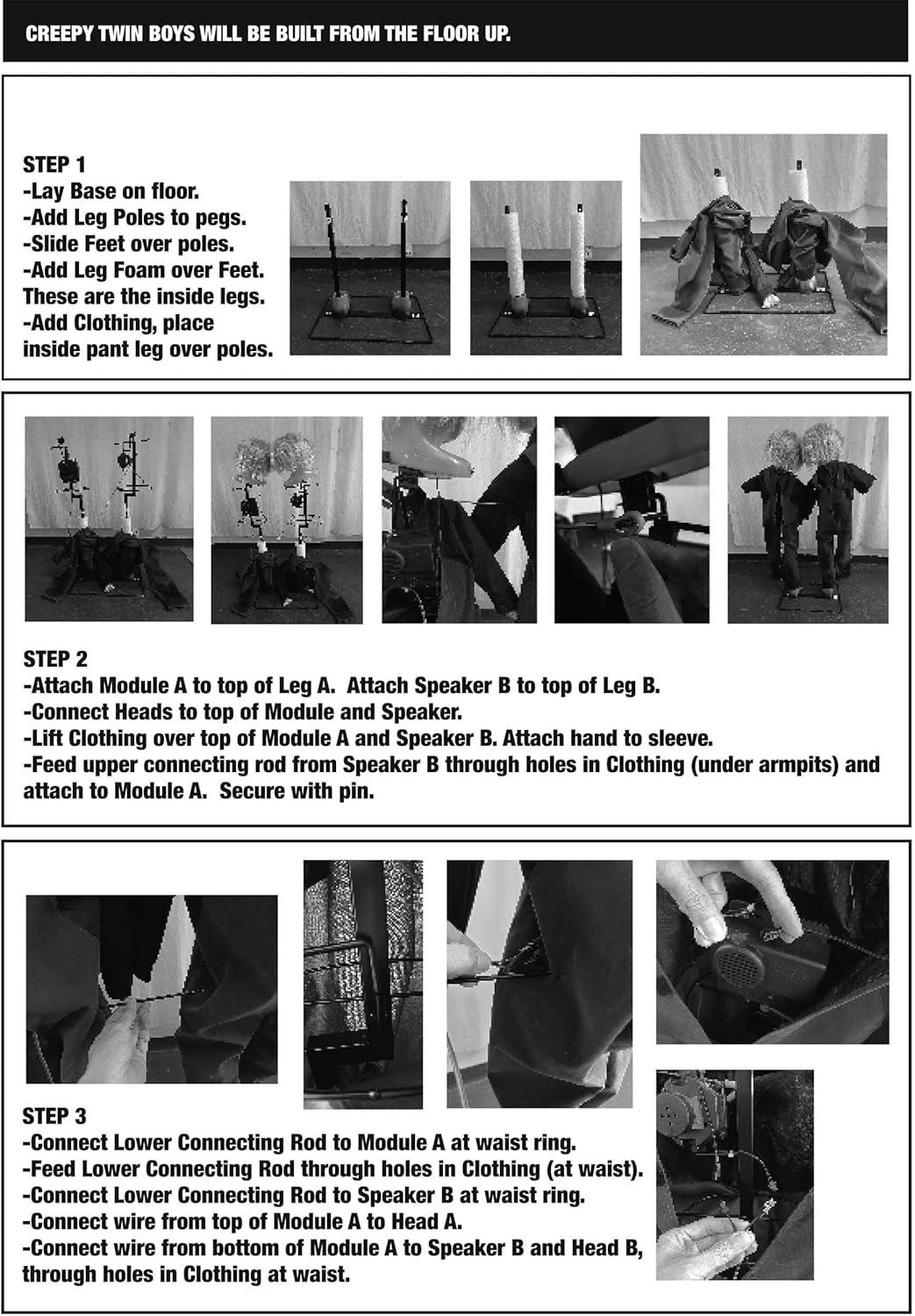 Creepy Twin Boys Animatronic Decoration