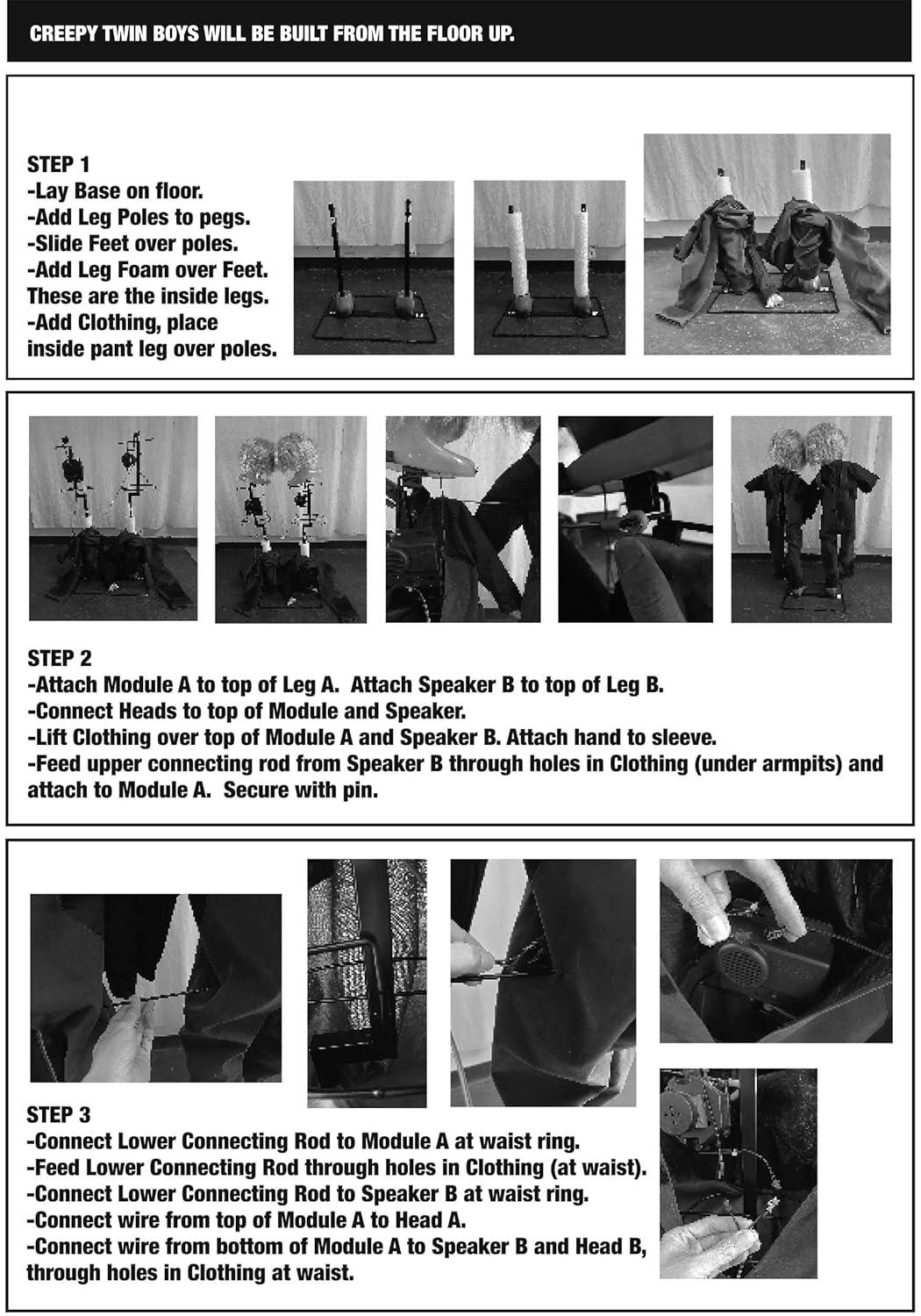 Creepy Twin Boys Animatronic Decoration