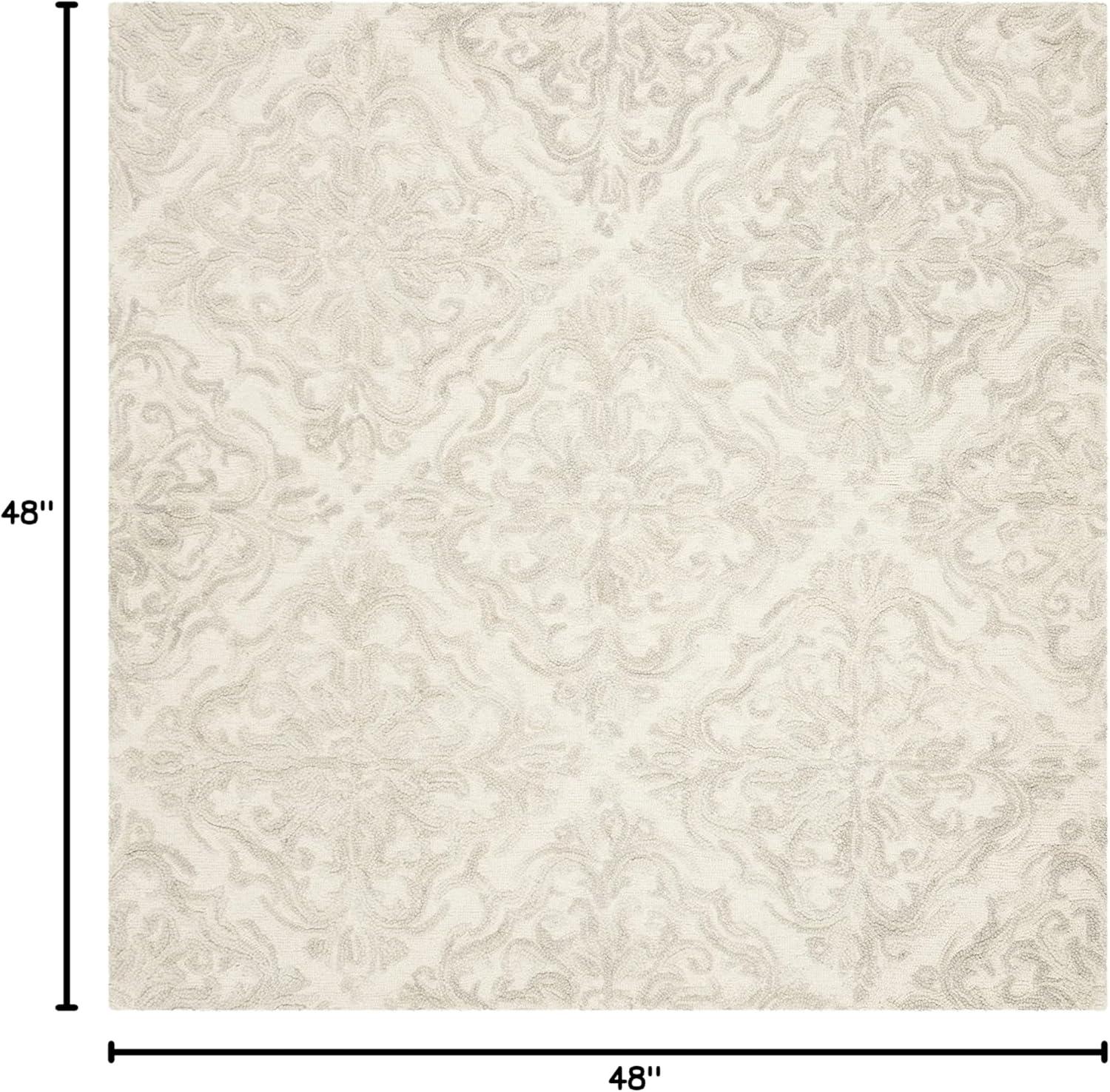 Blossom BLM103 Hand Tufted Area Rug - Ivory/Grey - 4'x4' - Safavieh.