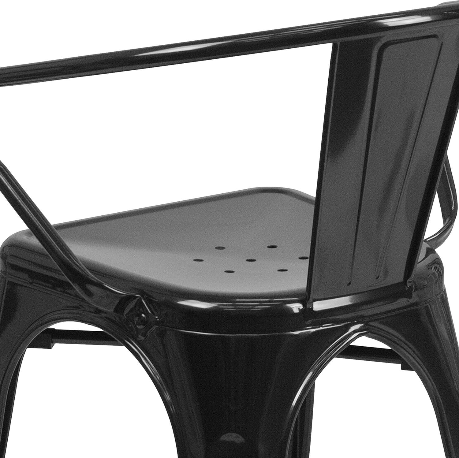 Flash Furniture Hucheson Metal Indoor-Outdoor Chair with Arms