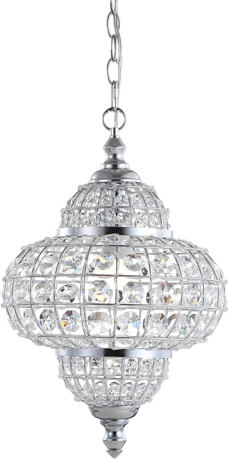 Juliette 12" Crystal/Metal LED Pendant Pendant, Chrome