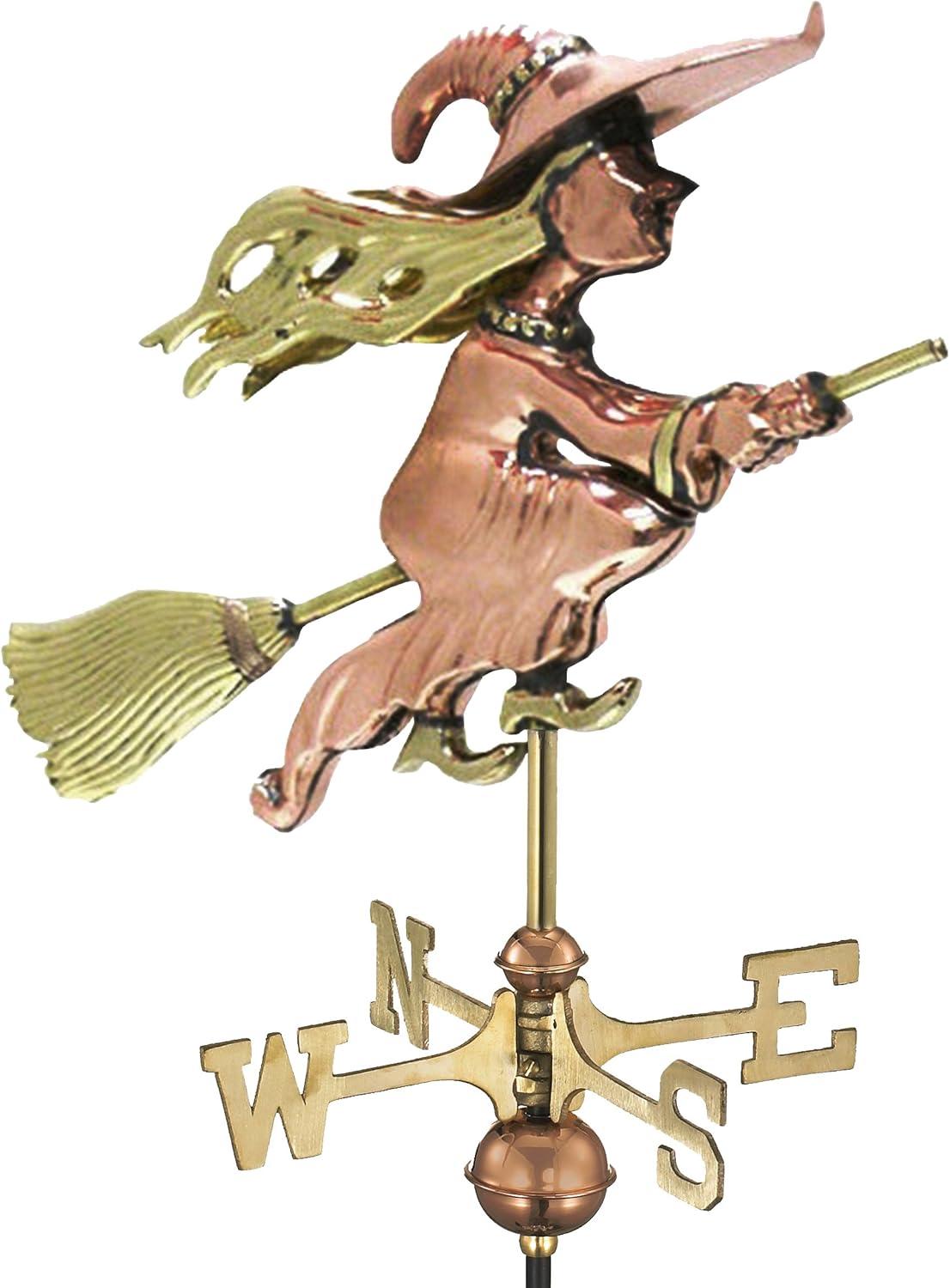 14'' Copper Witch Garden Weathervane with Garden Pole