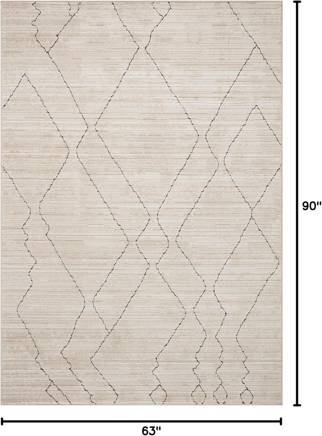 Loloi II Darby Sand / Charcoal 5'-3" x 7'-6" Area Rug