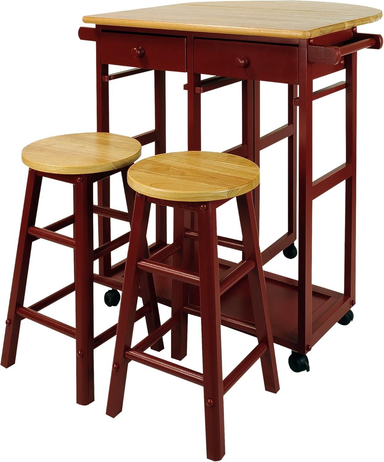 Casual Home Breakfast Cart with Drop-Leaf Table