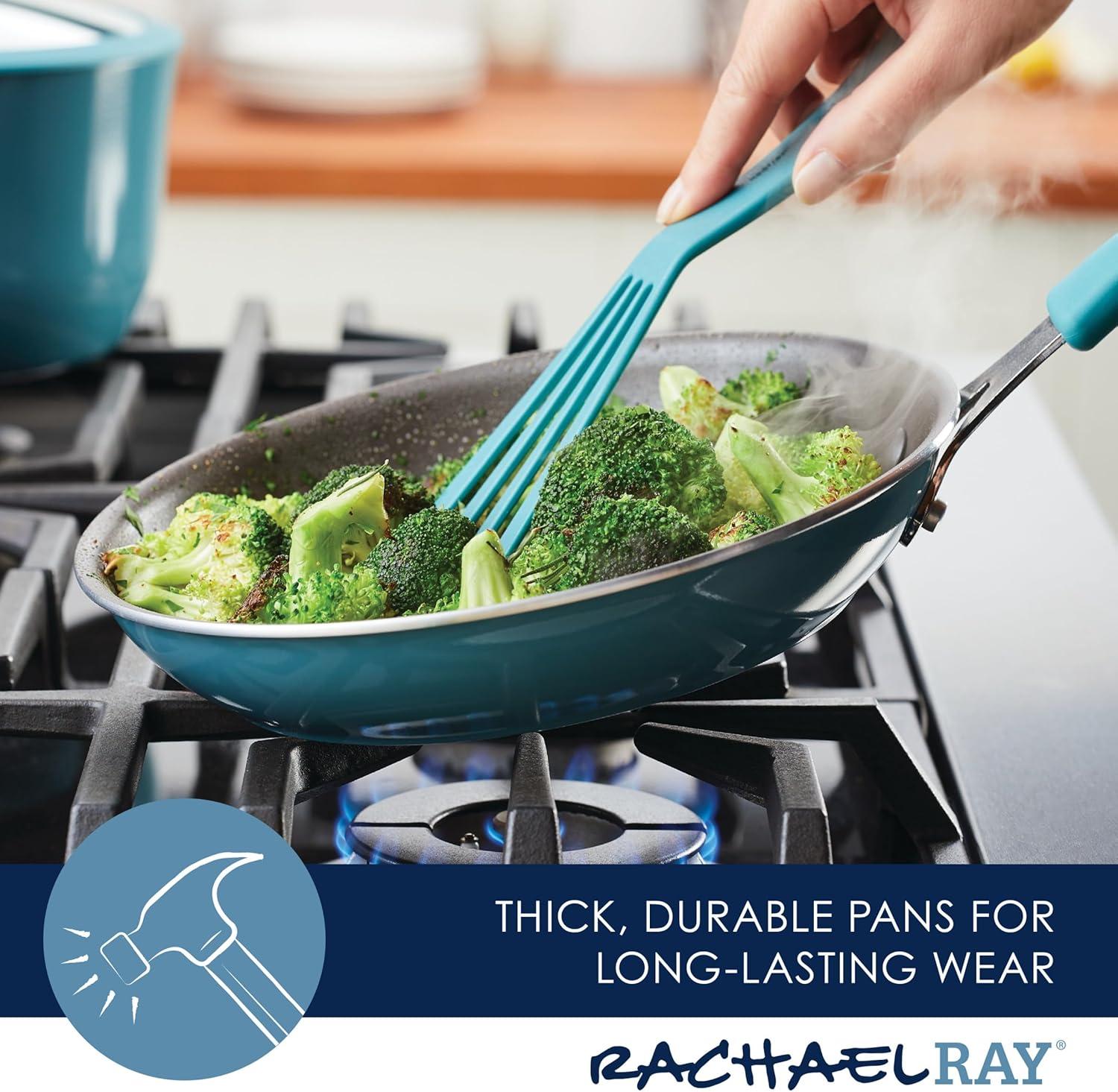 Agave Blue Nonstick Aluminum 10-Piece Cookware Set