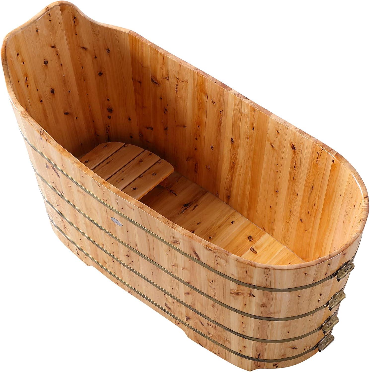 59'' x 25.6'' Freestanding Soaking Solid Surface Bathtub