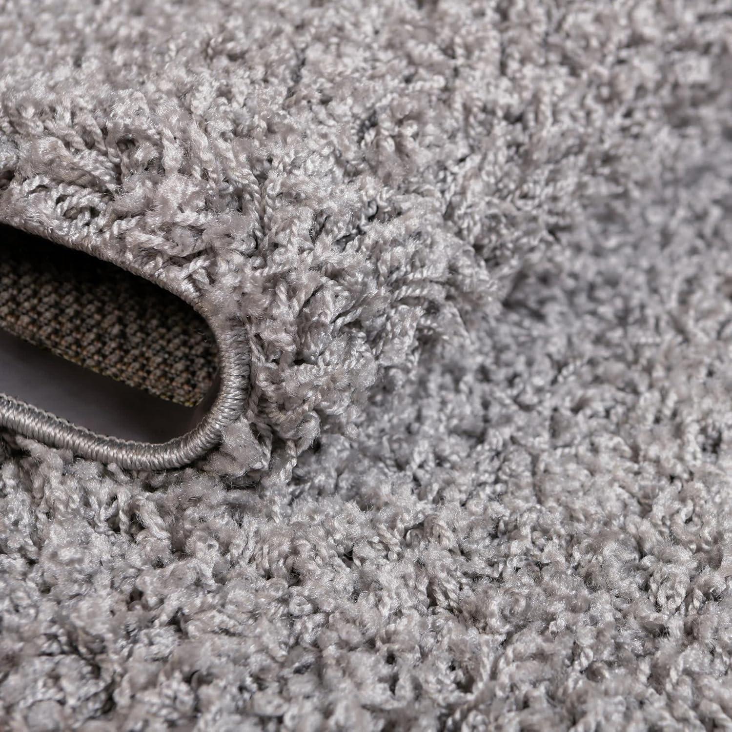 Unique Loom Solid Shag Collection Area Rug (2' x 6' 5" Runner, Cloud Gray)