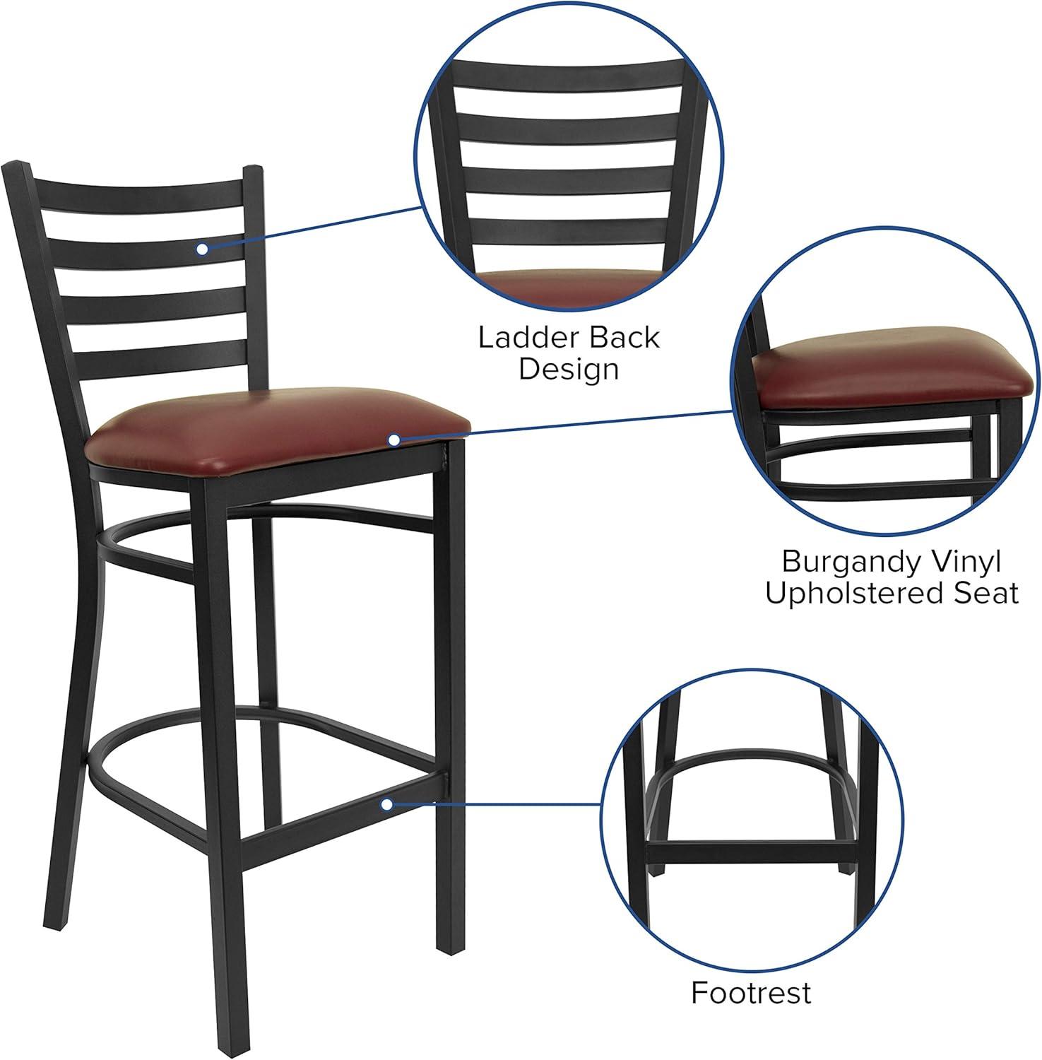 Flash Furniture Brixton Hercules Series Ladder Back Metal Restaurant Barstools