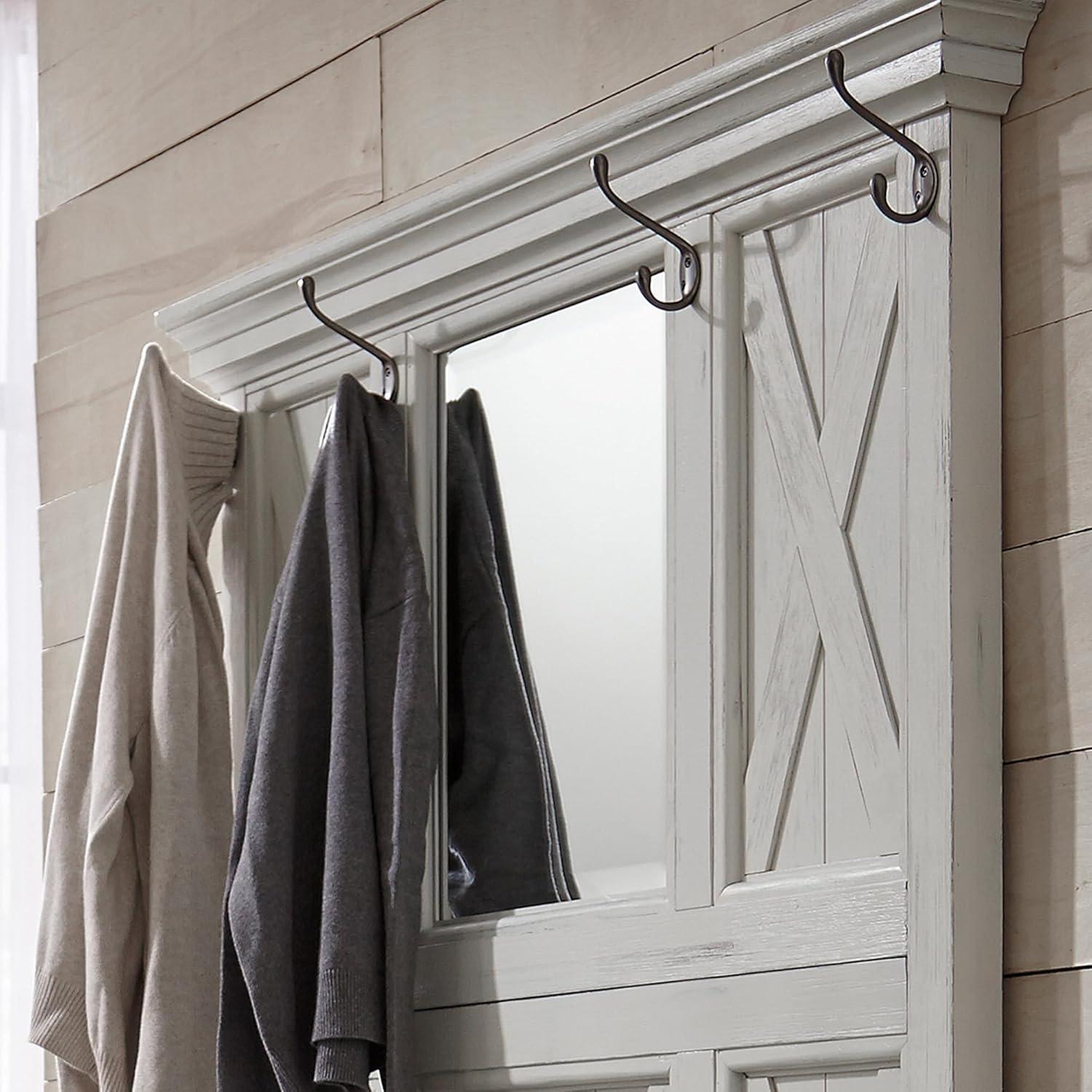 Seaside Lodge Hall Tree White - Home Styles: Mudroom Storage with Bench & Coat Hooks