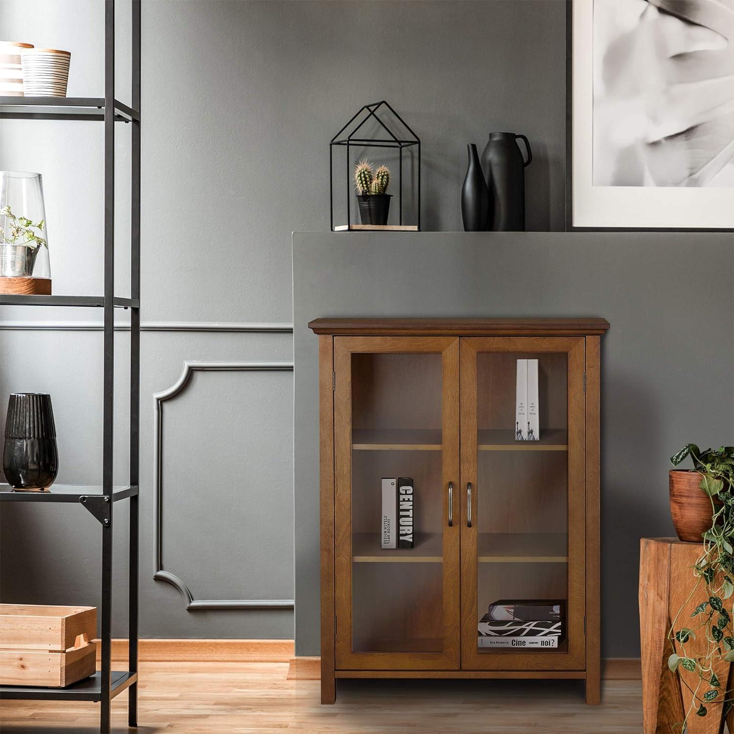 Avery Brown Oak Floor Cabinet with Adjustable Shelves