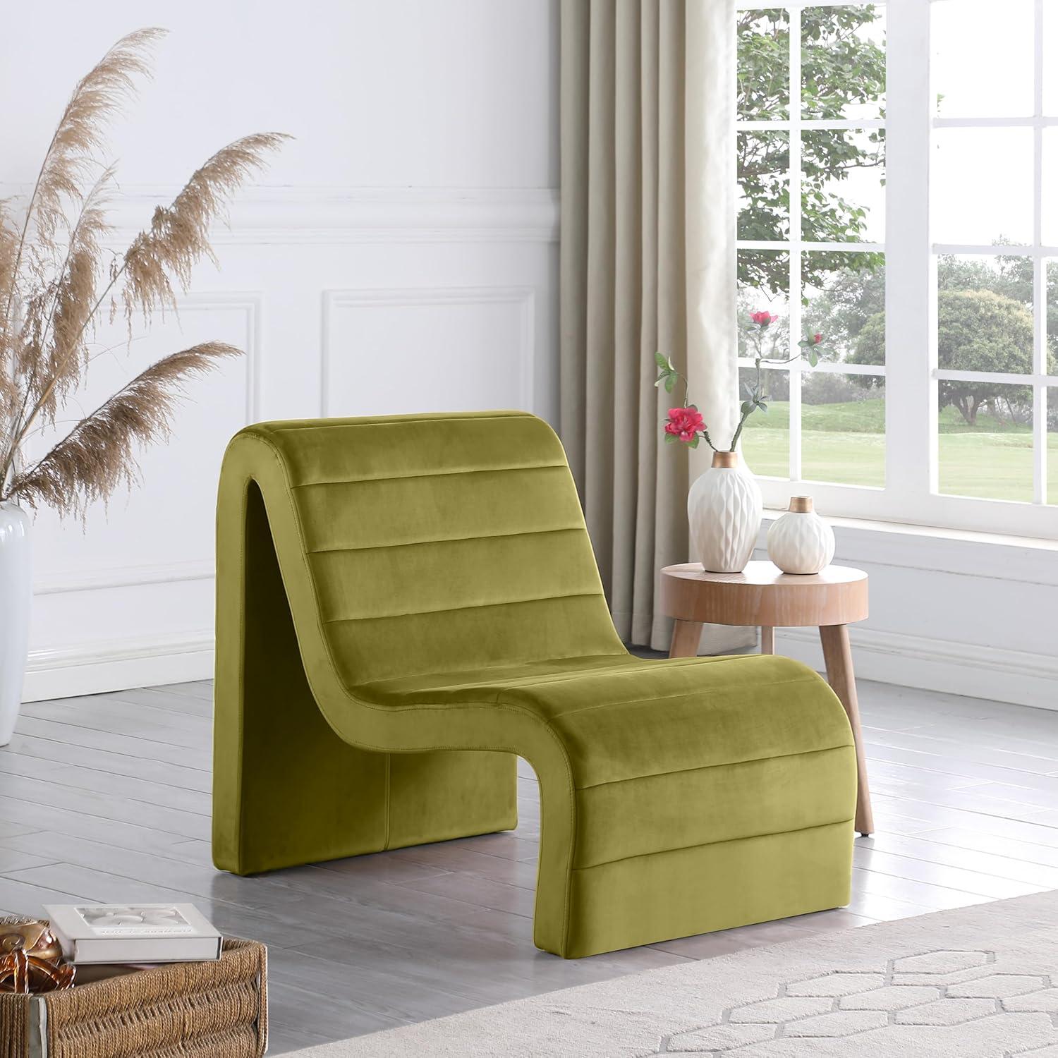 Meridian Furniture Ivy Olive Velvet Accent Chair