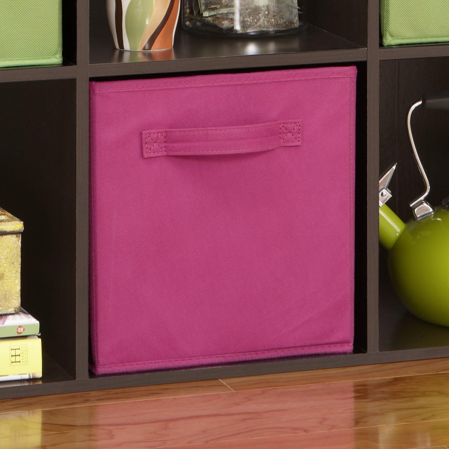 Fuchsia Pink Fabric Storage Bin with Handle