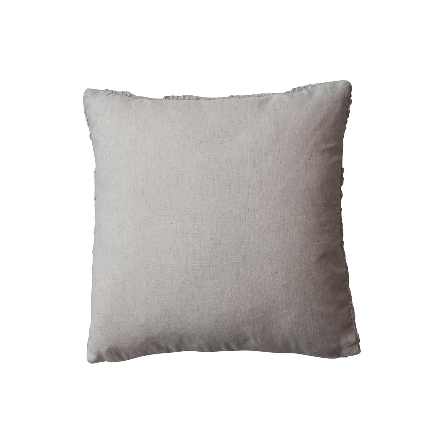 Embroidered Cotton Reversible Throw Pillow