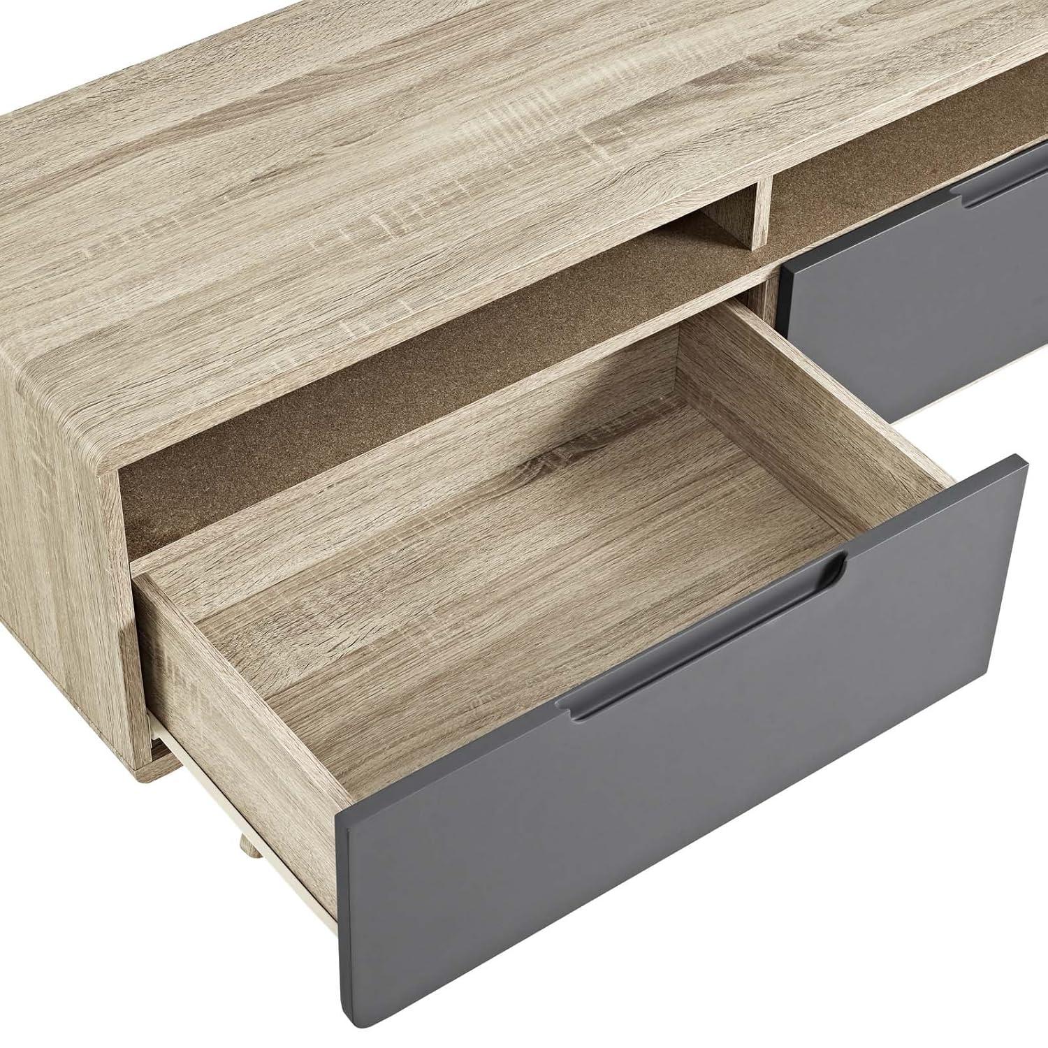 Modway Origin 47" Particleboard TV Stand for TVs up to 50" in Natural/Gray