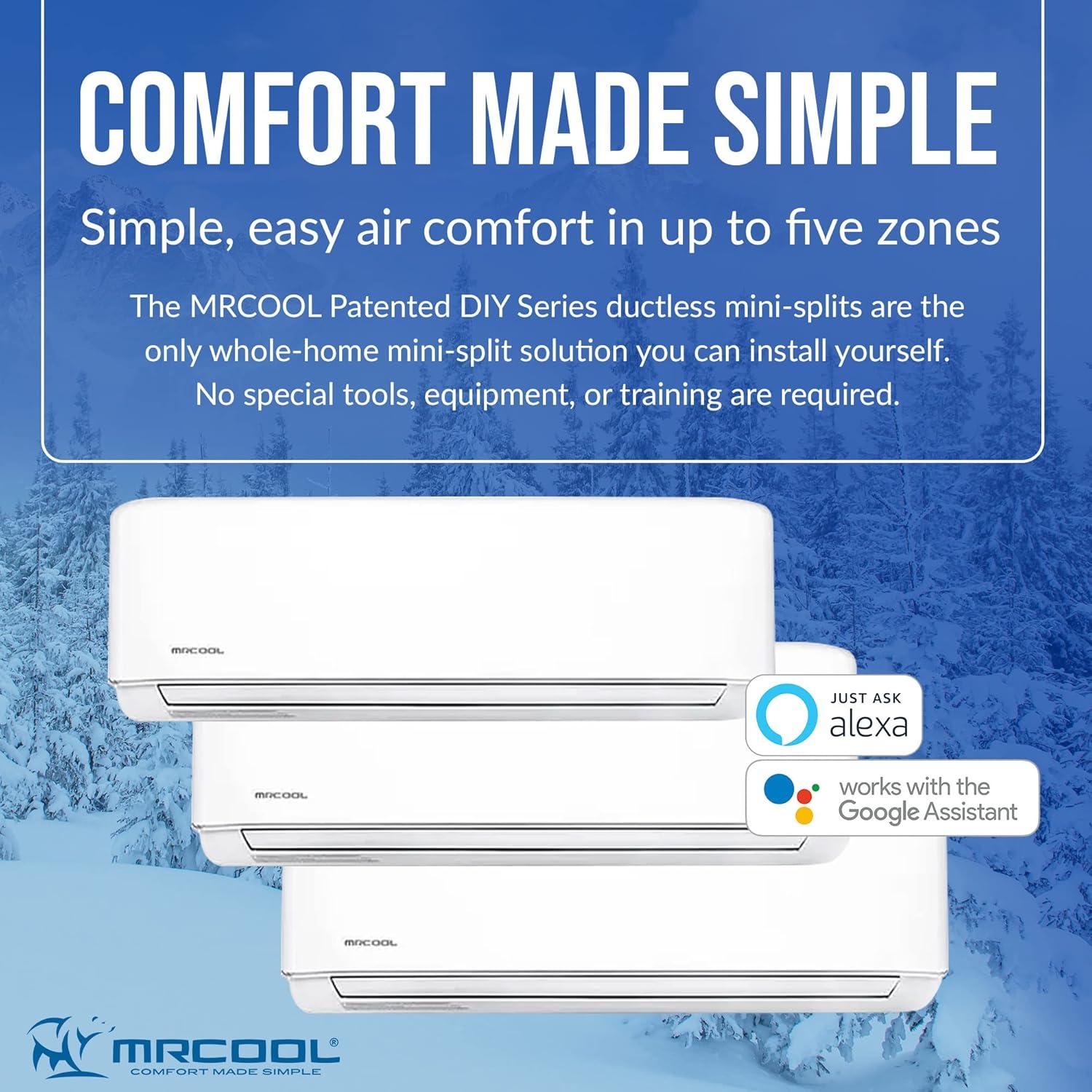 White Multi-Zone Ductless Heat Pump with Remotes and Smart Control