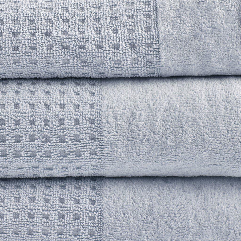 Madison Park Spa Waffle Cotton Jacquard Antimicrobial Bath Towel 6 Piece Set