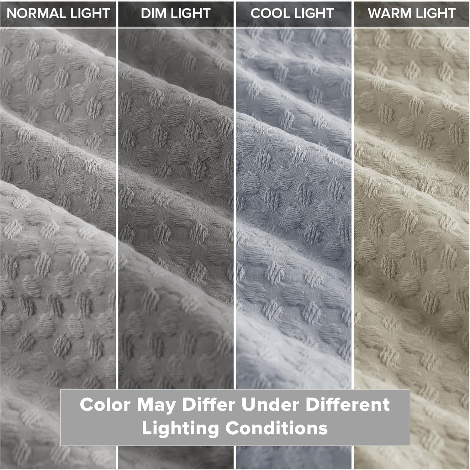 Comfort Spaces Light Grey Twin Comforter Set - 2 Pieces Breathable Dotted Knit Comforter Set, Modern Farmhouse Boho Comforter & Sham, All Season Microfiber Twin Bed Set