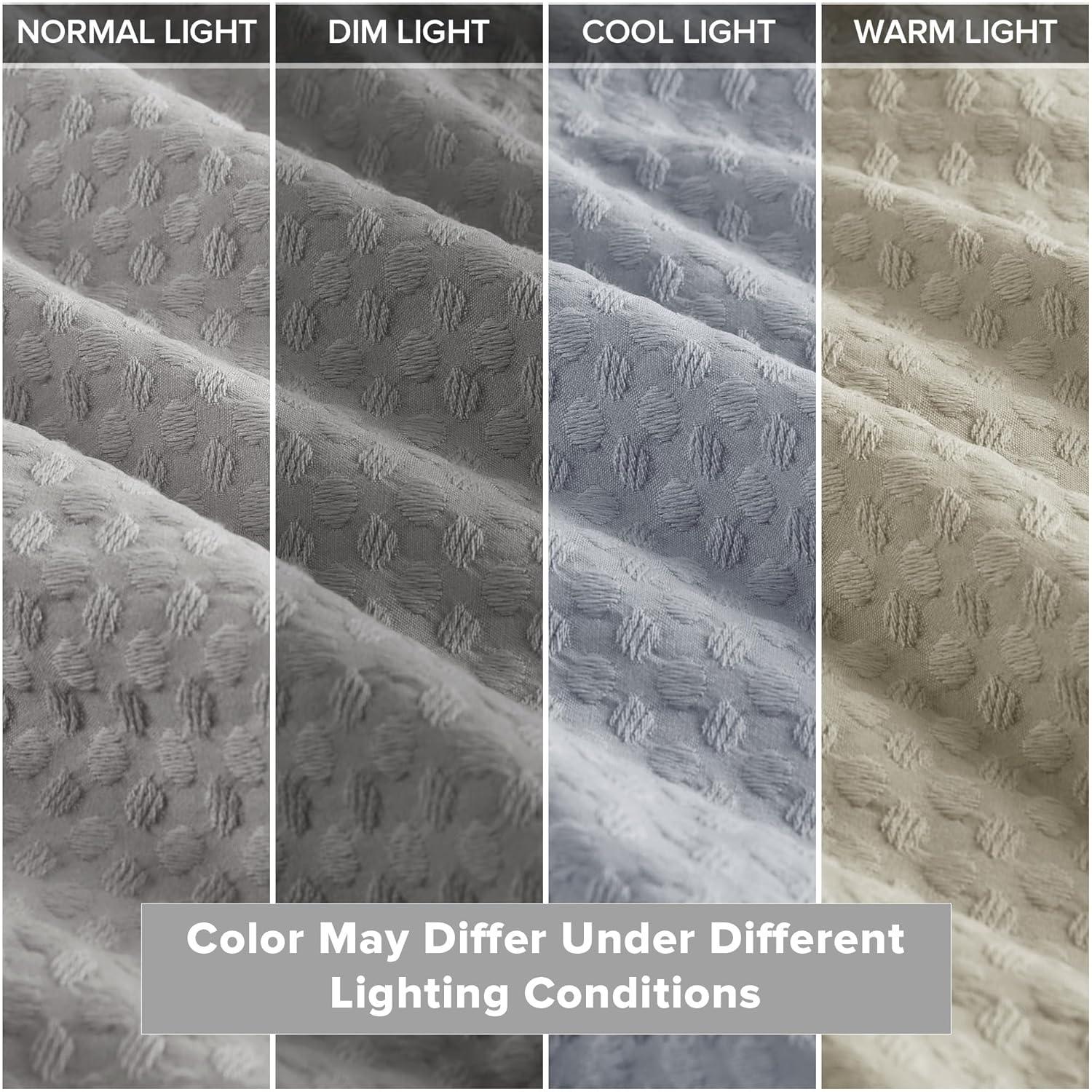 Comfort Spaces Light Grey Twin Comforter Set - 2 Pieces Breathable Dotted Knit Comforter Set, Modern Farmhouse Boho Comforter & Sham, All Season Microfiber Twin Bed Set