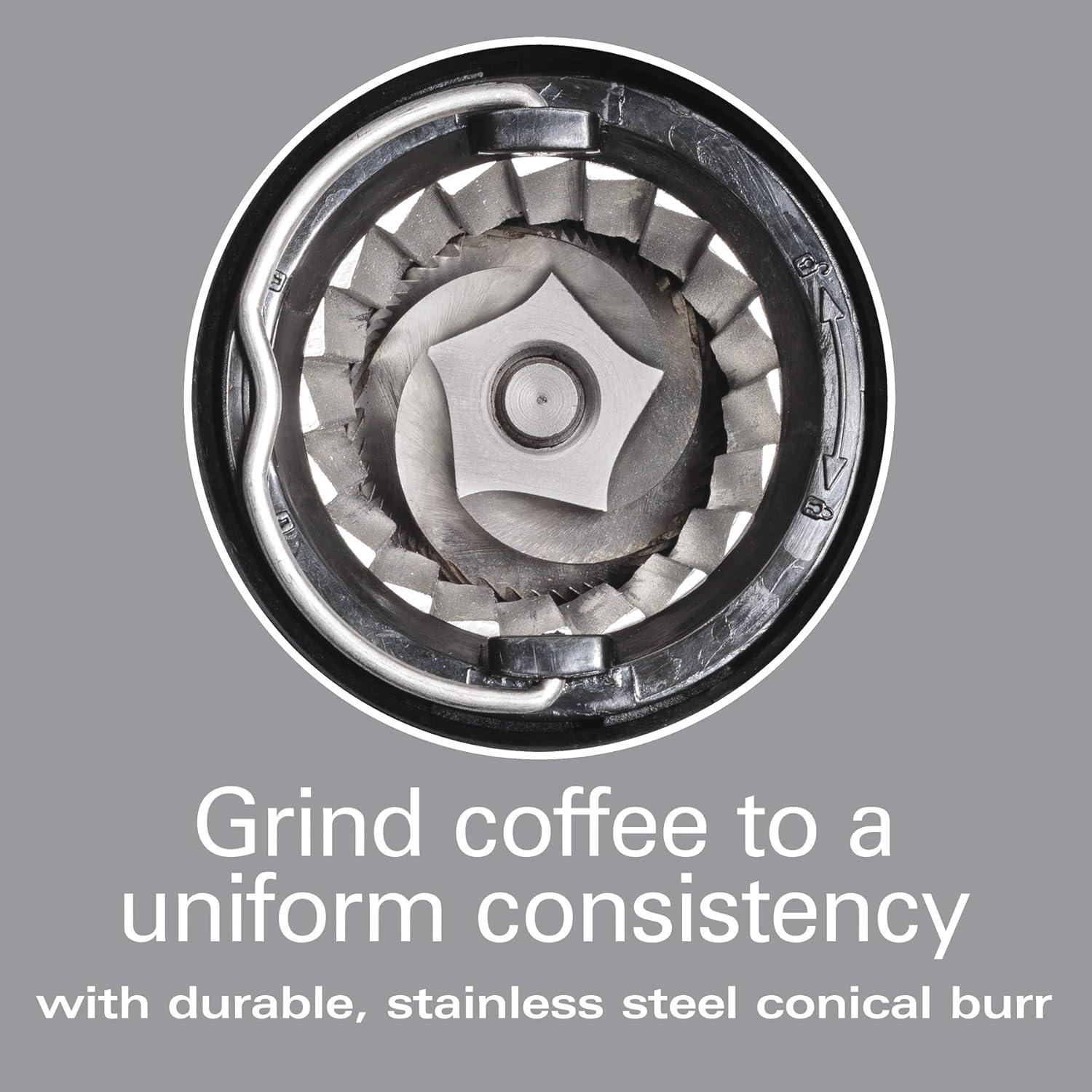 Hamilton Beach Pro Burr Grinder 80405: Electric Coffee Bean Grinder, Variable Settings, 12 Cup Capacity, Black