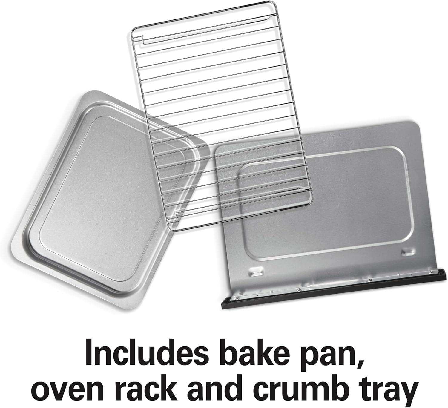 Hamilton Beach 2-in-1 Oven & Toaster Combo, Space-Saving Design, Stainless Steel