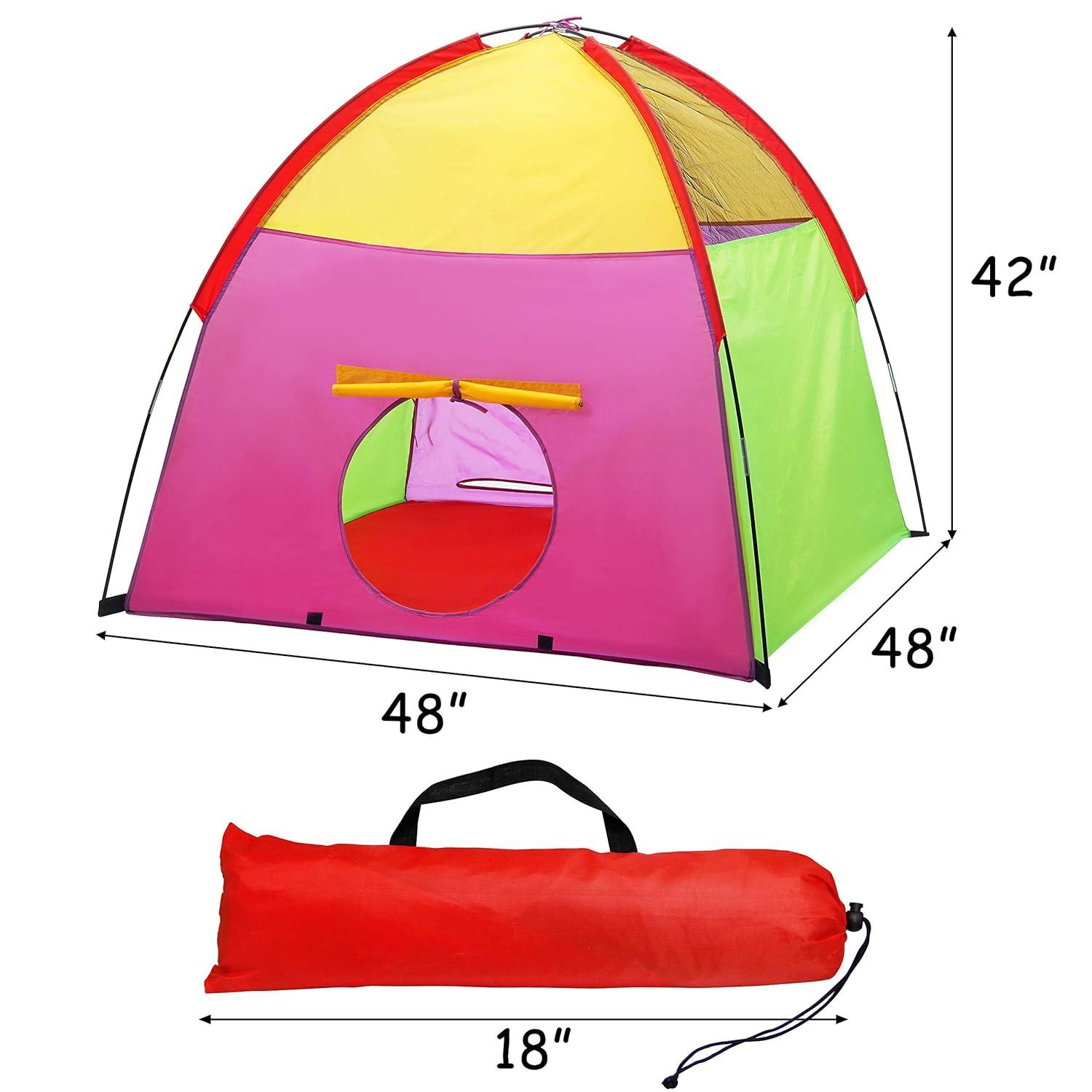 ATDAWN Kids Play Tent, Kids Pop Up Tent, Camping Playground, Indoor/Outdoor Children Playhouse for Boys and Girls, Rainbow Color
